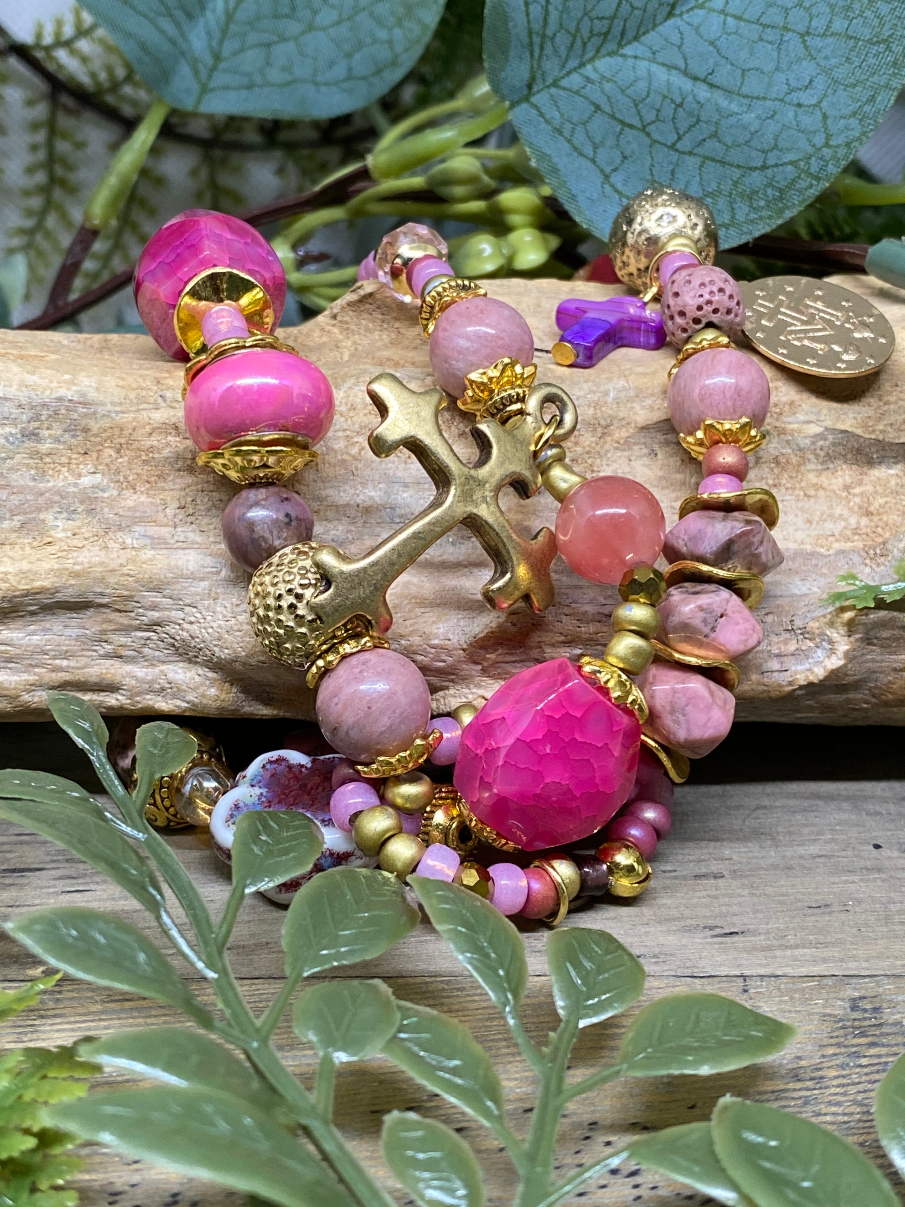 Bracelet Amazone Rose Iguan