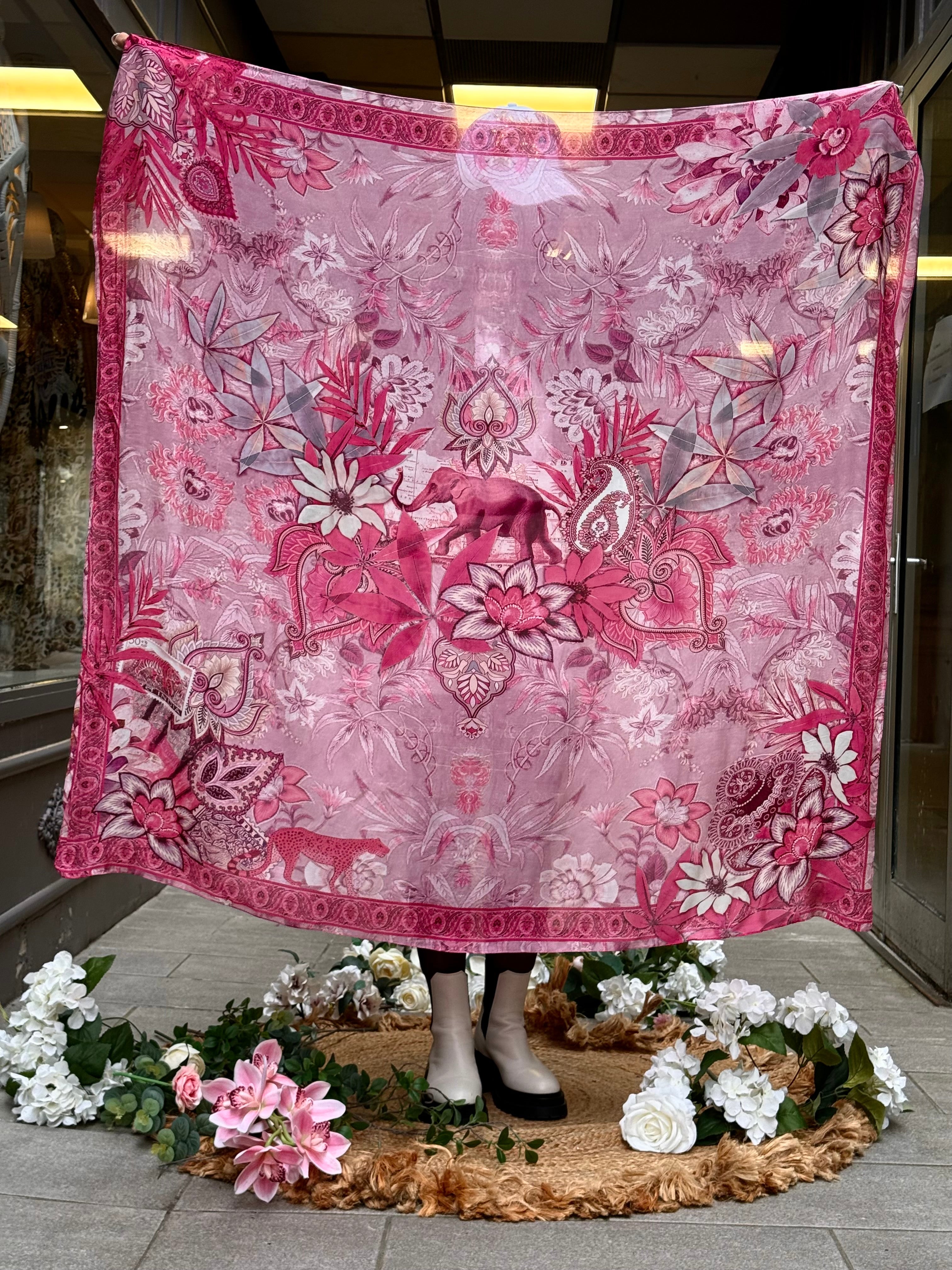 Grand Carré Modal Taj Mahal Framboise Brokante