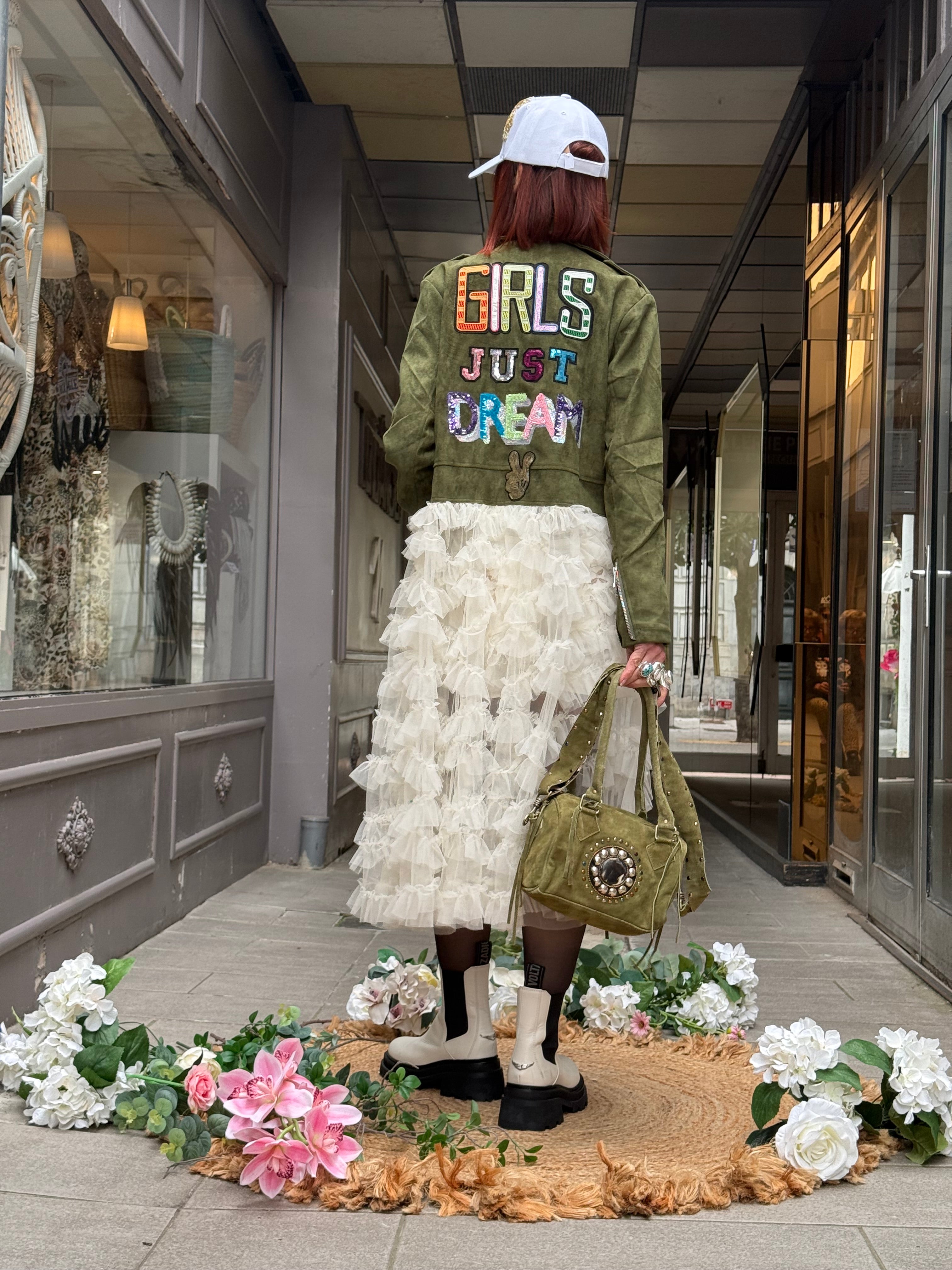 Blouson Perfecto Tulle Poupée de Soie