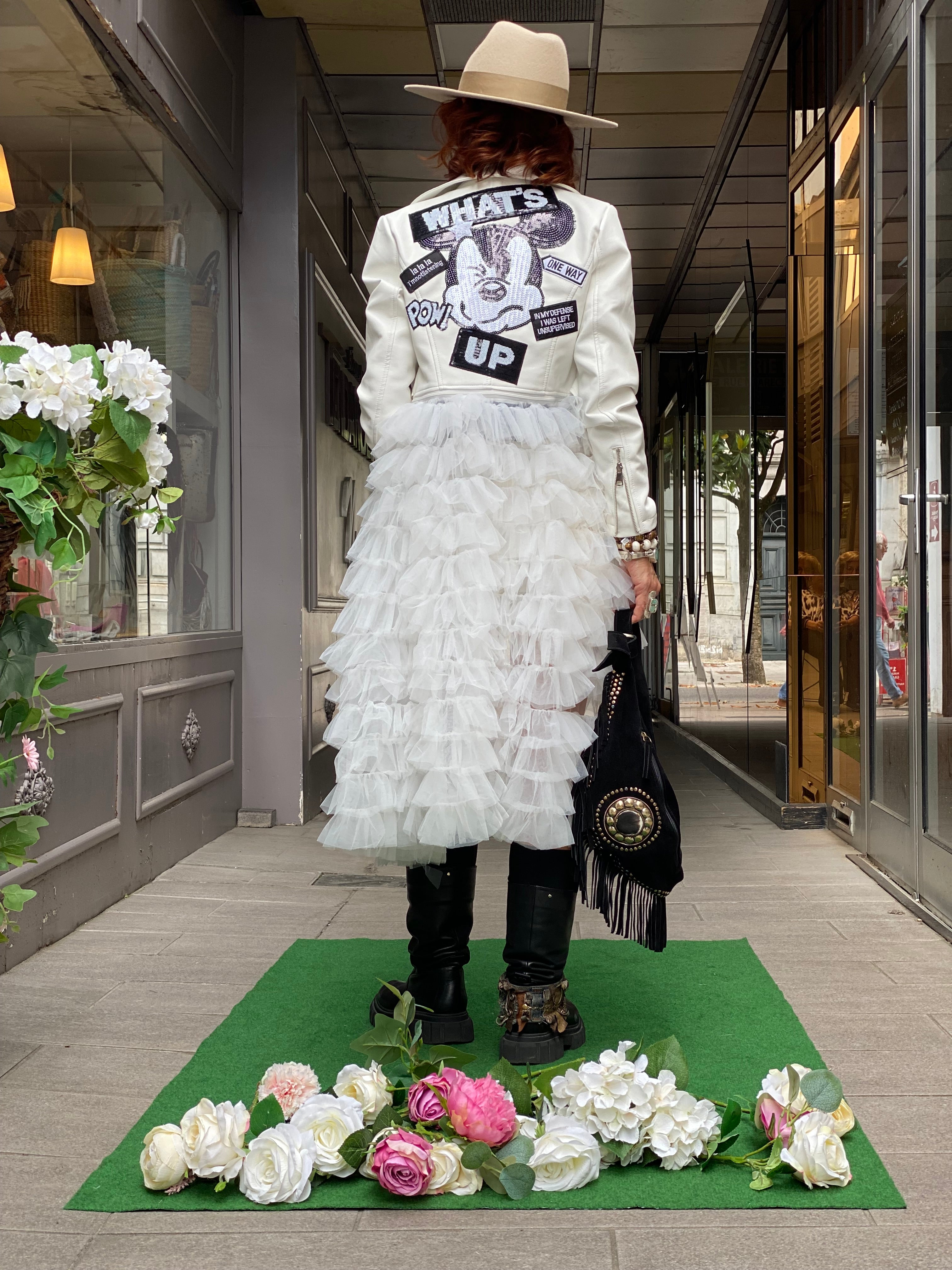 Blouson Perfecto Tulle Poupée de Soie