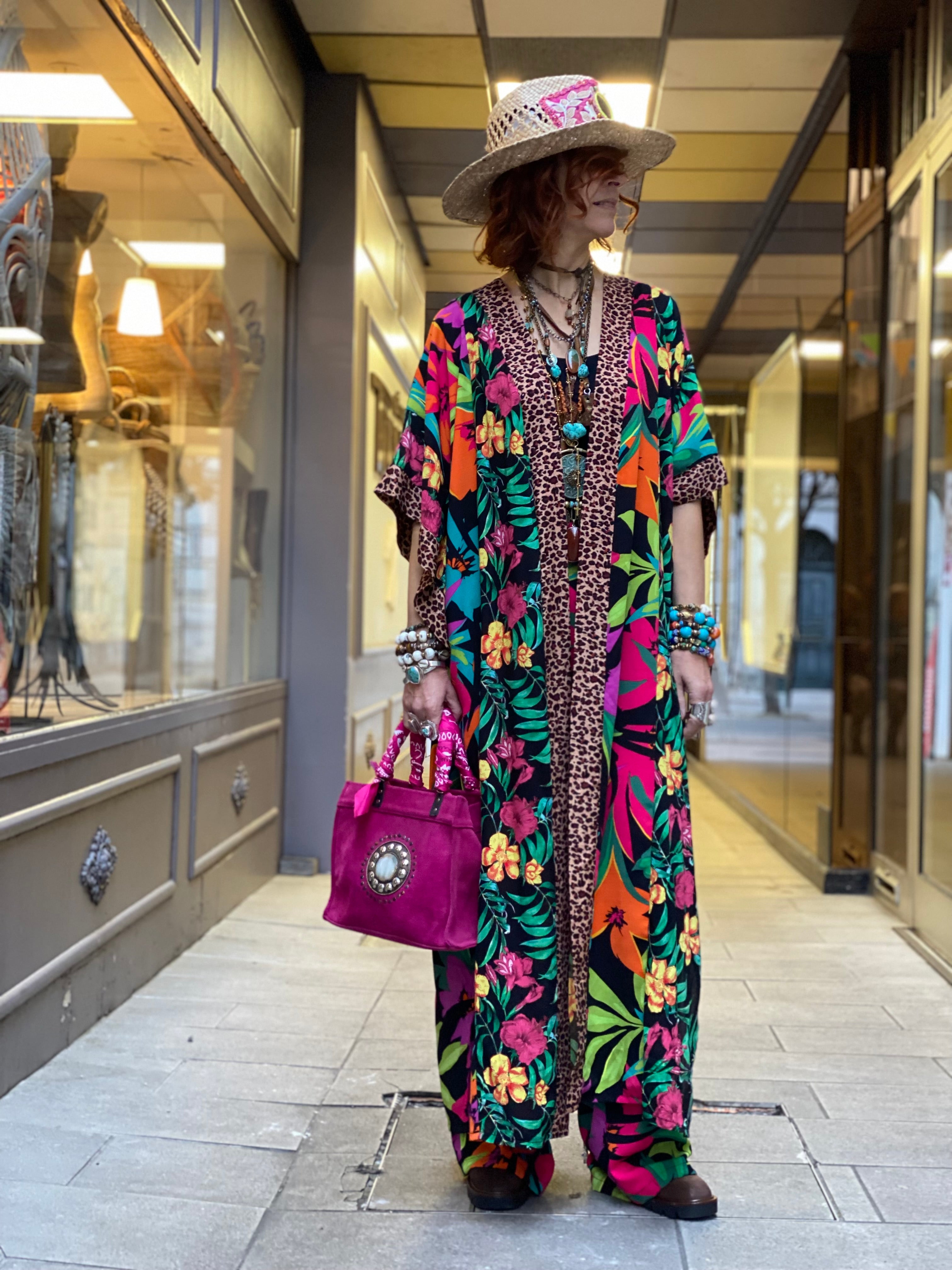 Pirate Flower Sequins Long Kimono