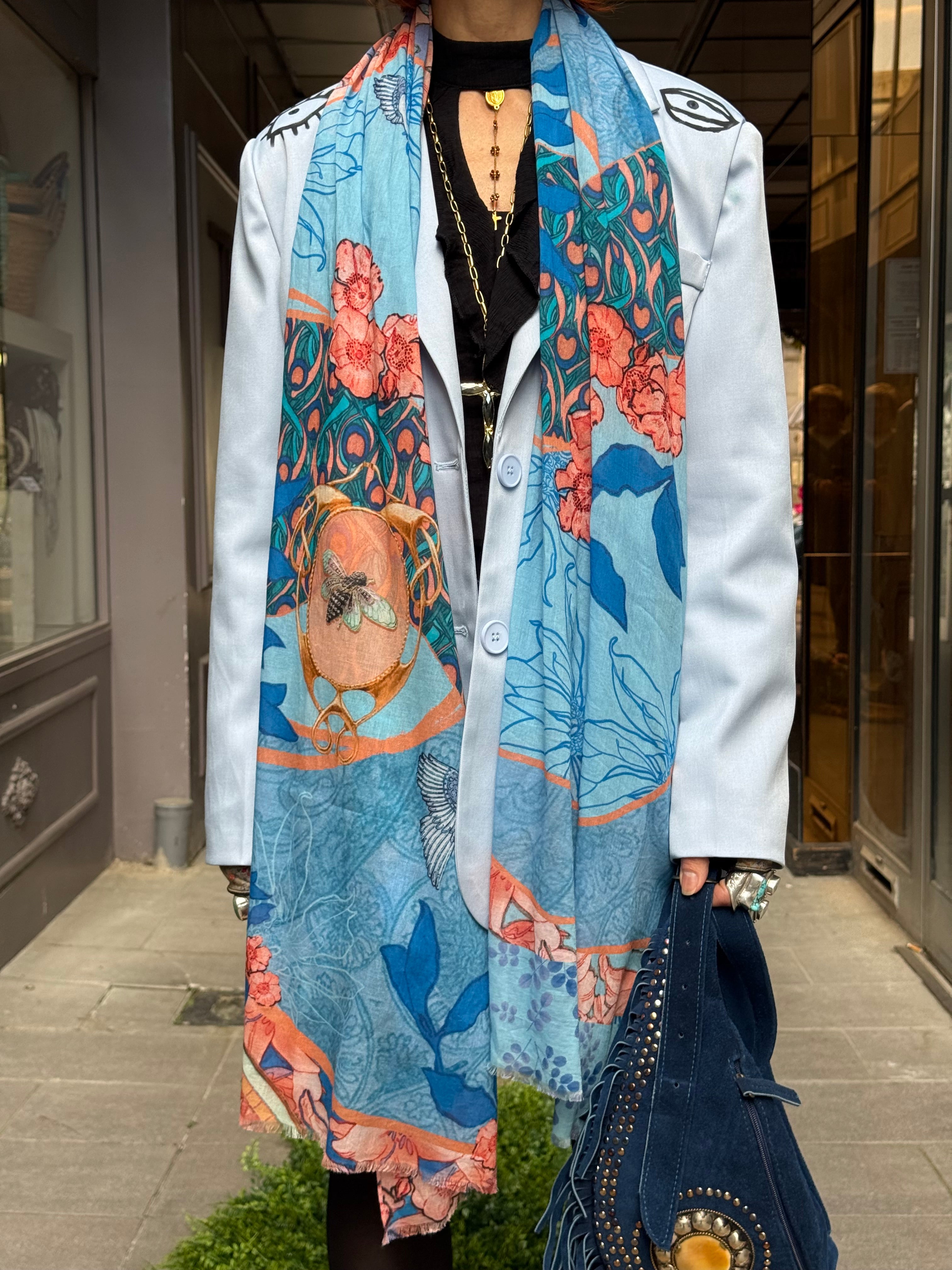 Grand Foulard Éveil Topaze Brokante