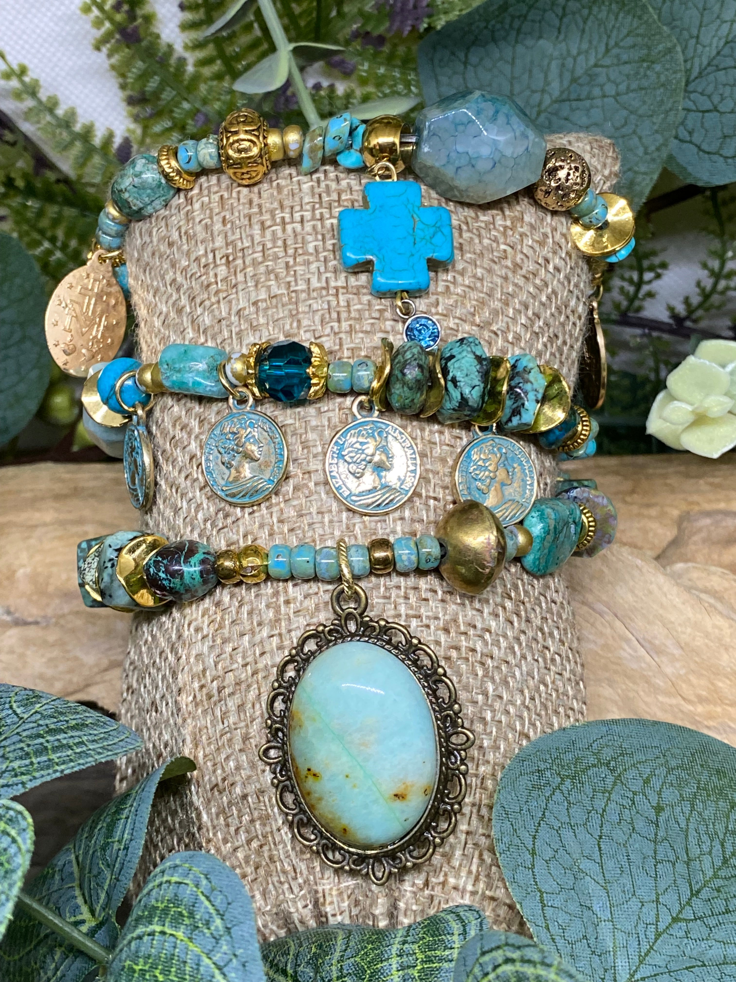 Bracelet Amazone Bleu Iguan