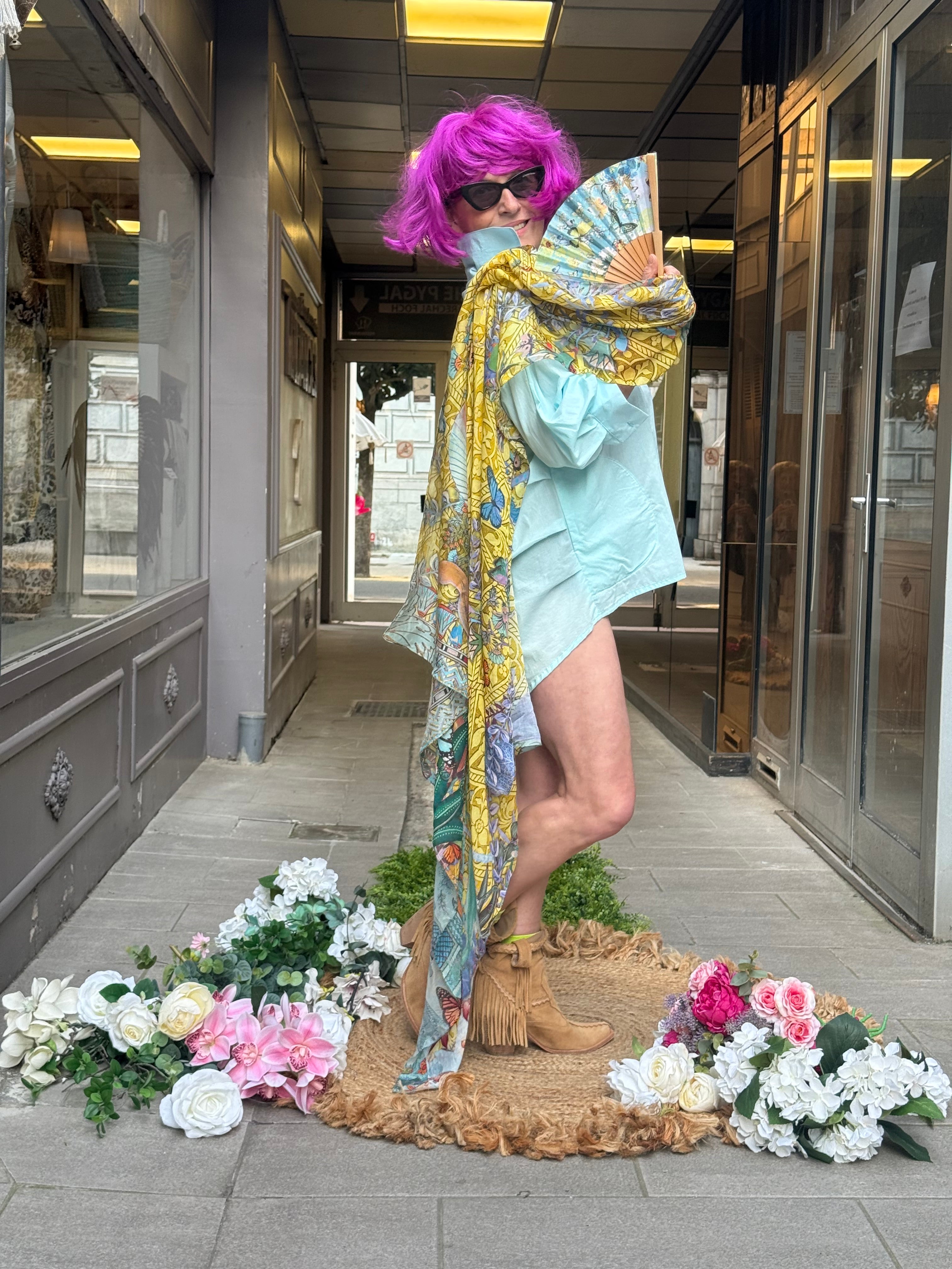 Éventail Aphrodite Citron Brokante