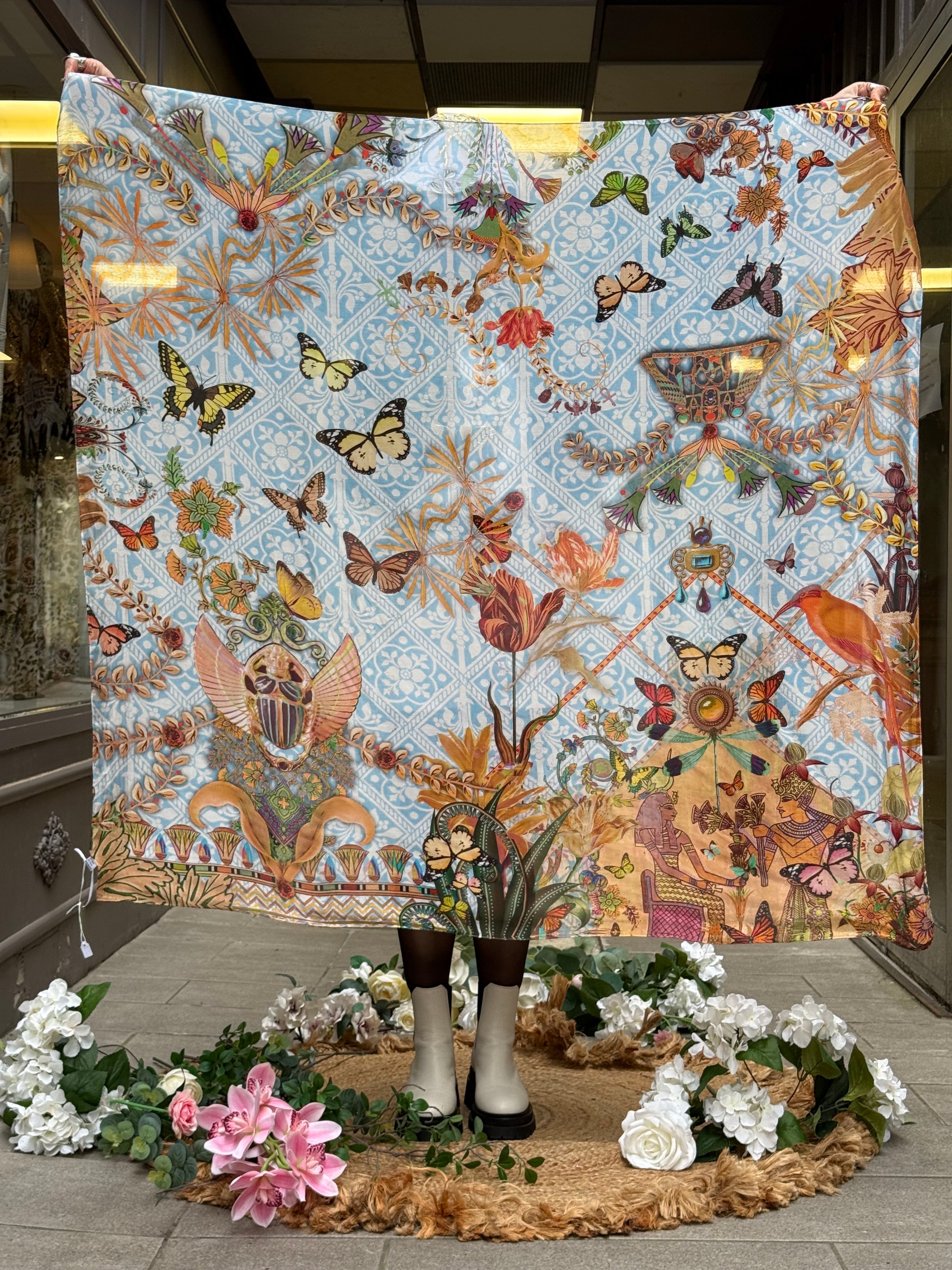 Grand Carré Modal Néfertiti Ciel Brokante