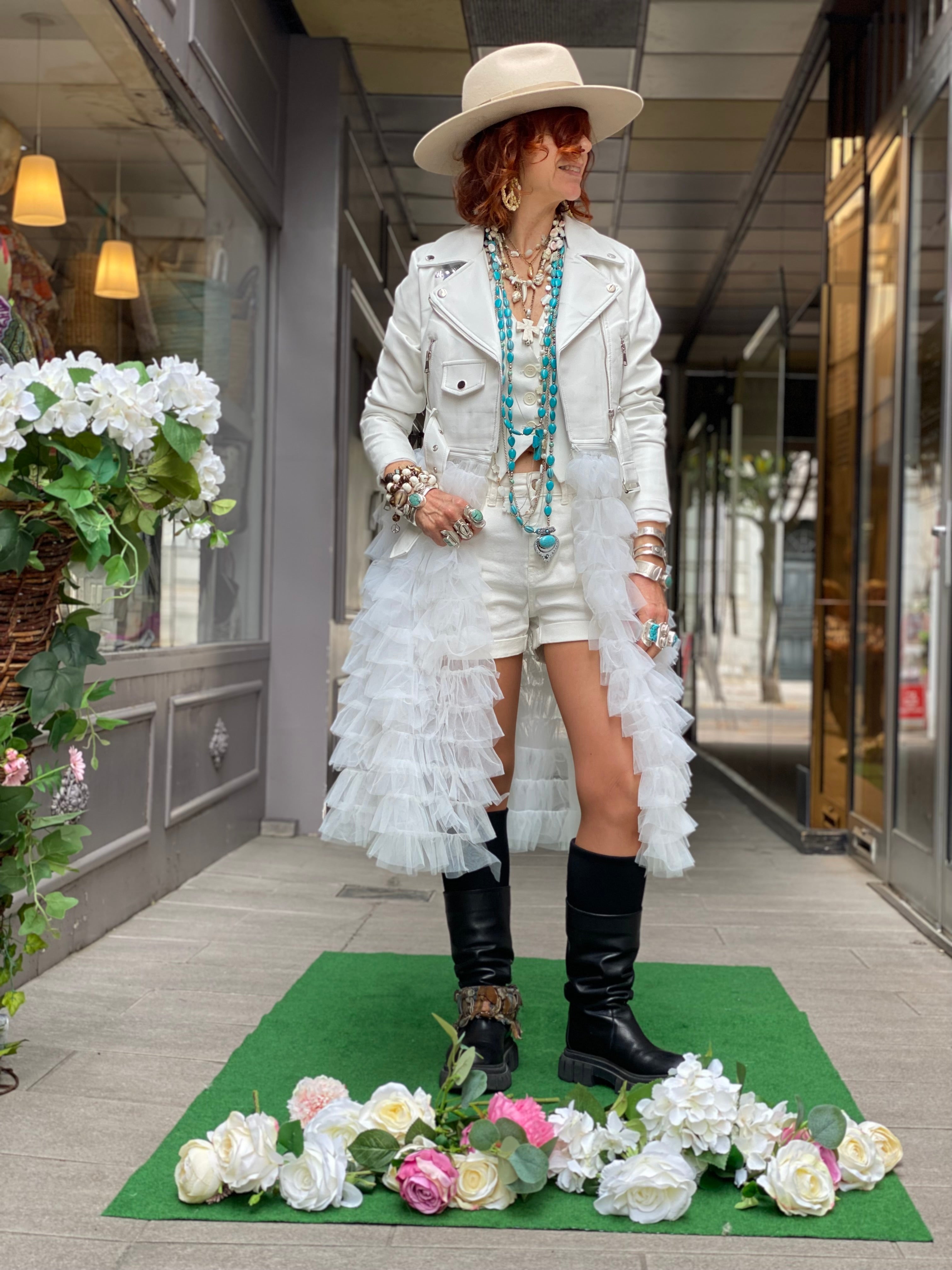 Blouson Perfecto Tulle Poupée de Soie