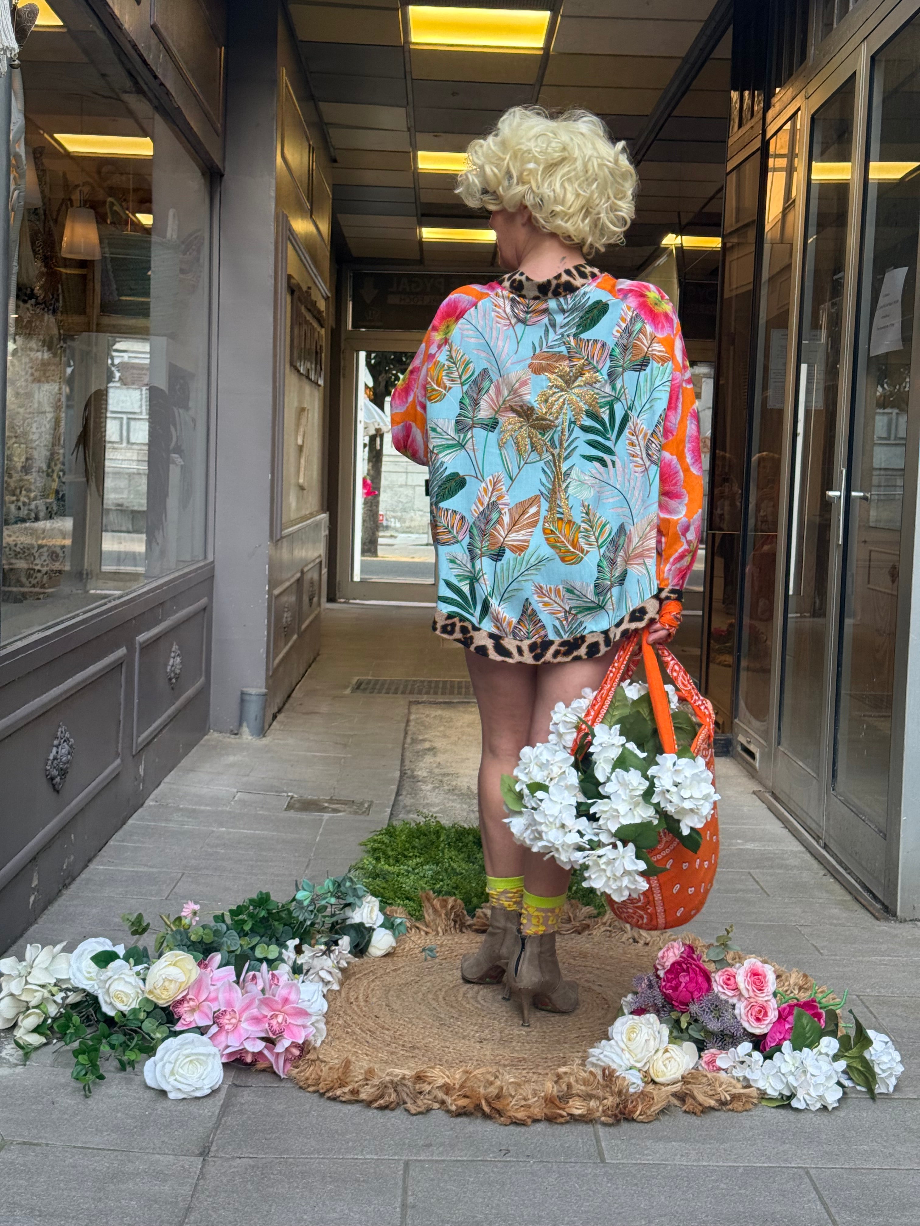 Kimono court Fleur de Pirate