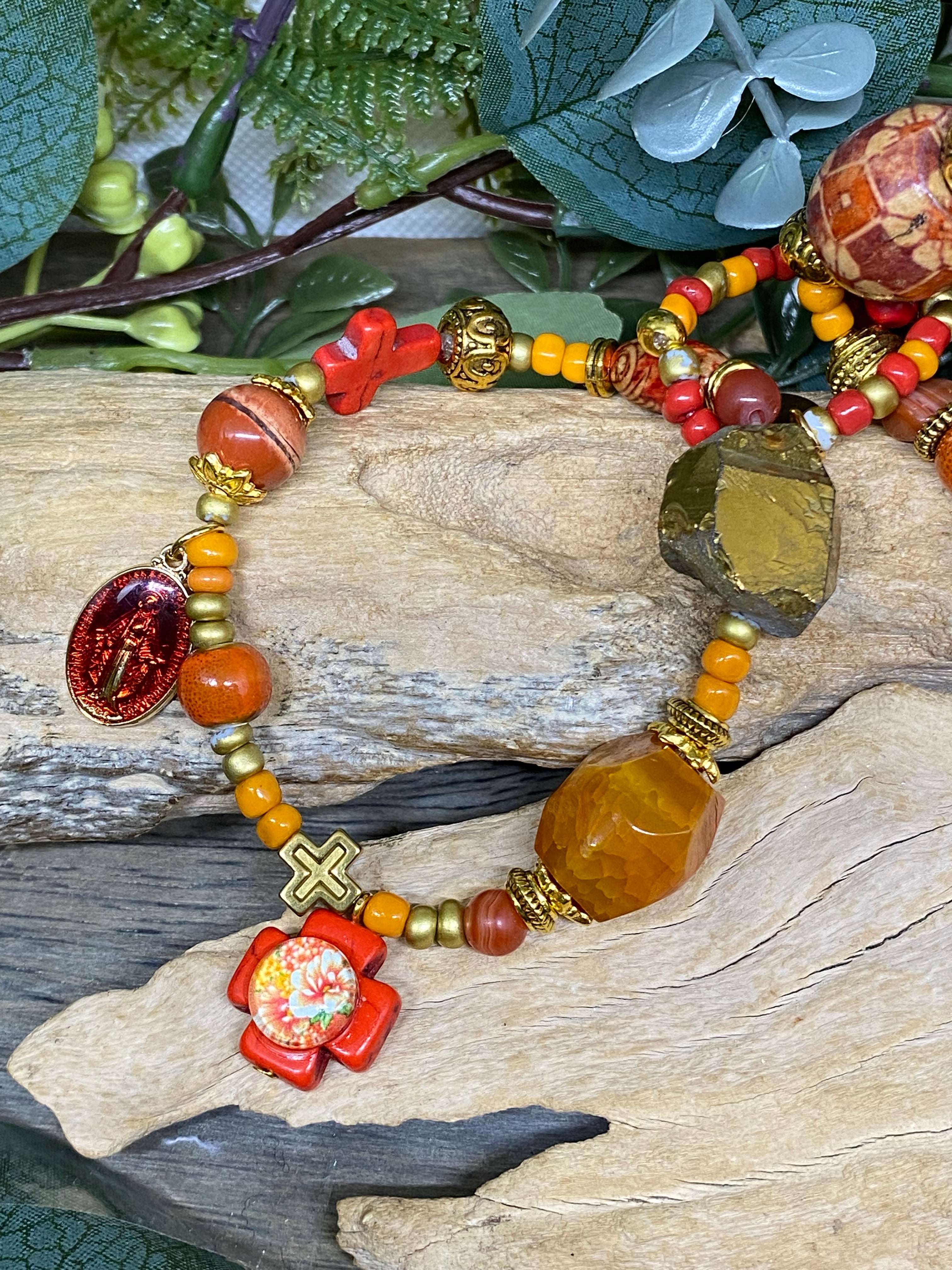 Bracelet Amazone Orange Iguan