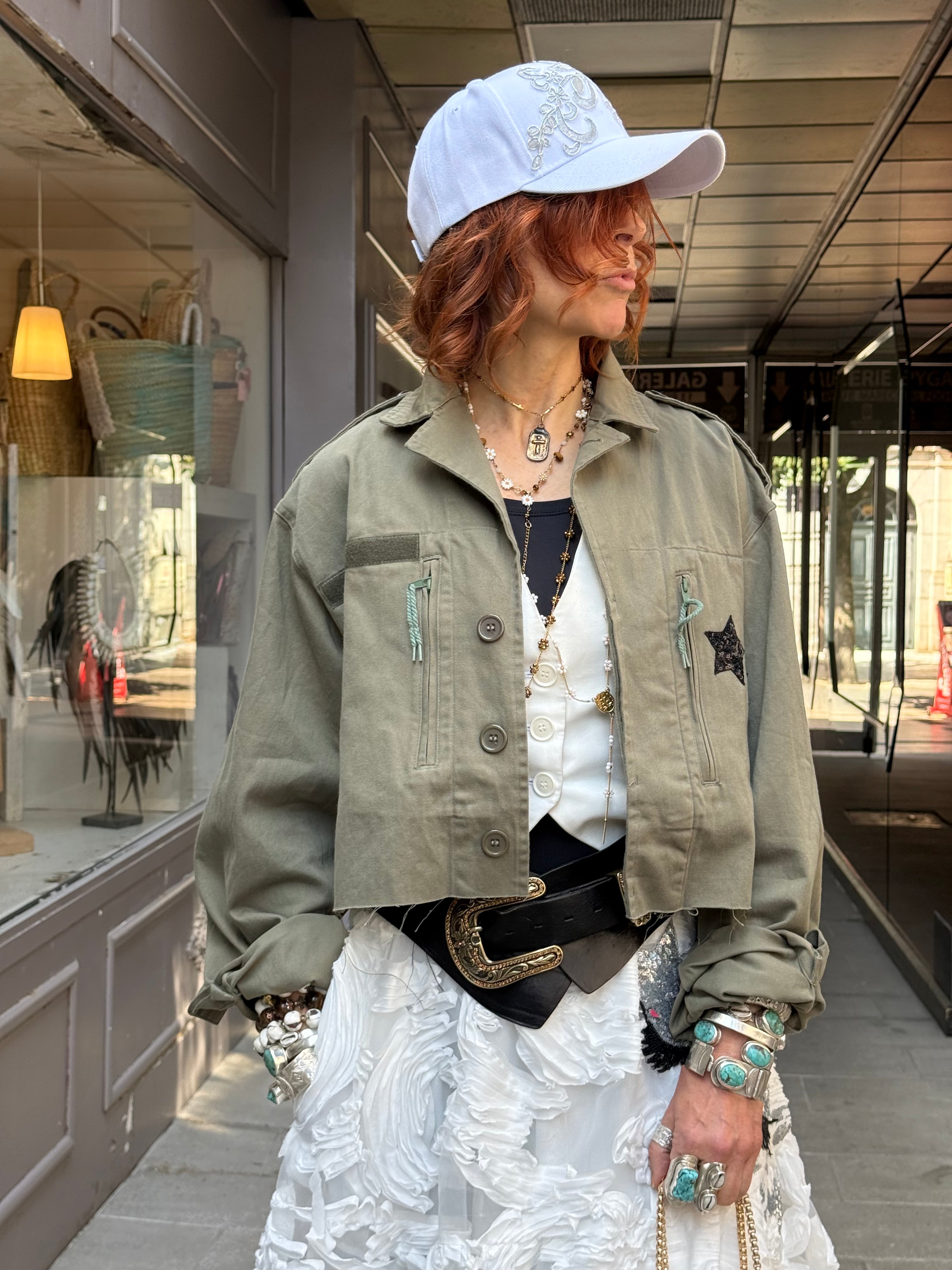 Veste militaire courte Poupée de Soie