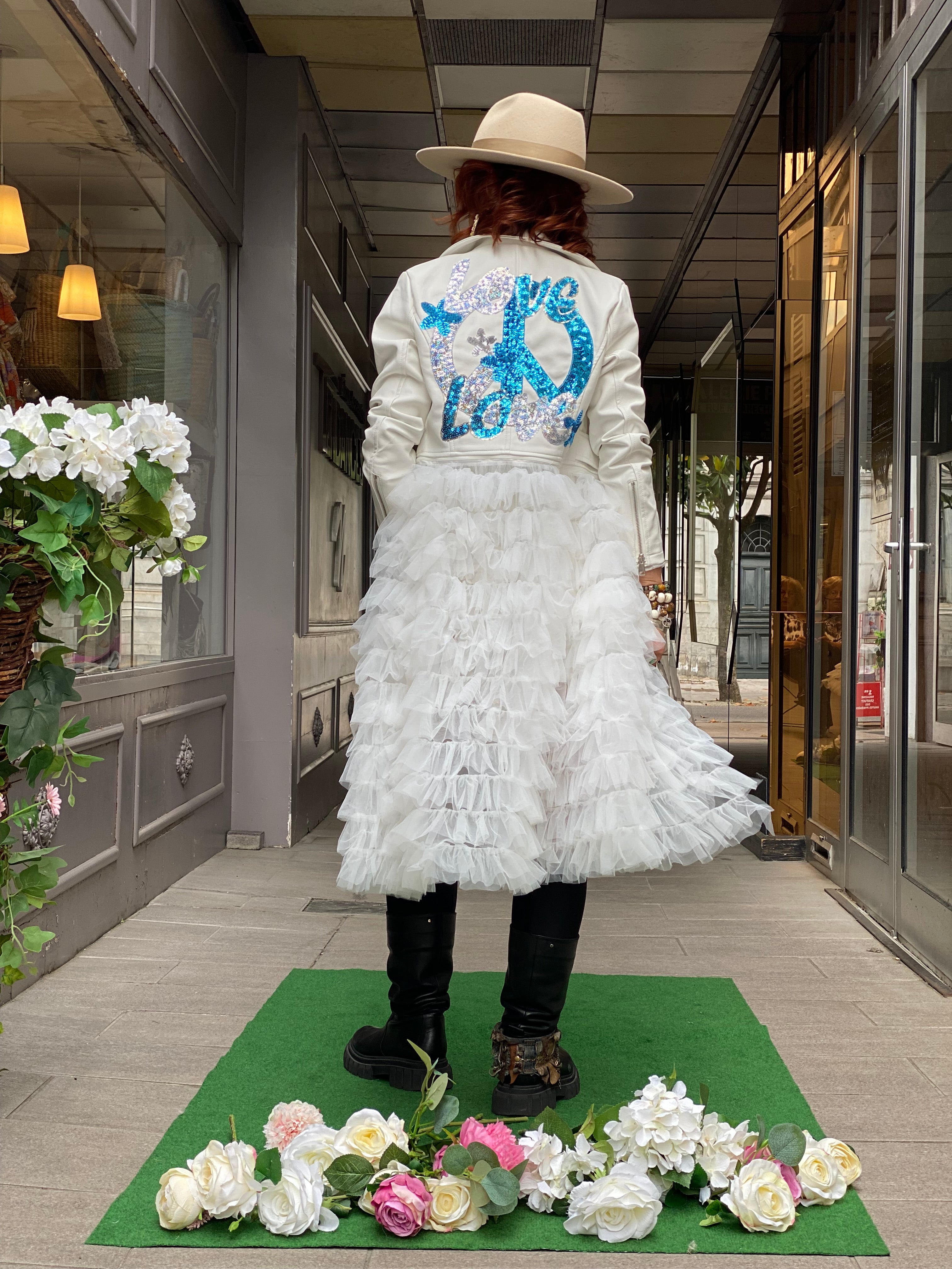 Blouson Perfecto Tulle Poupée de Soie