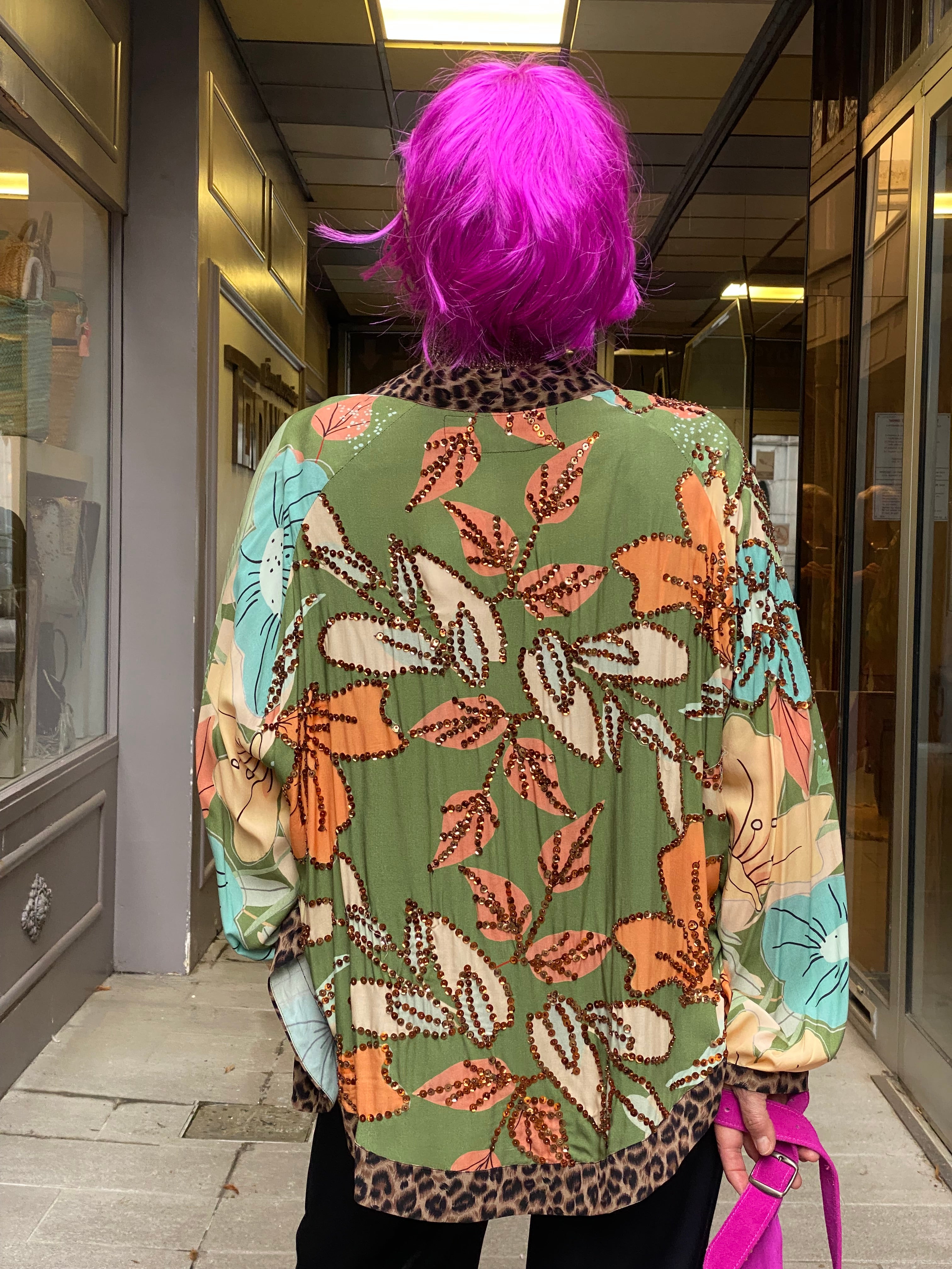 Kimono Court Paillettes Fleur de Pirate