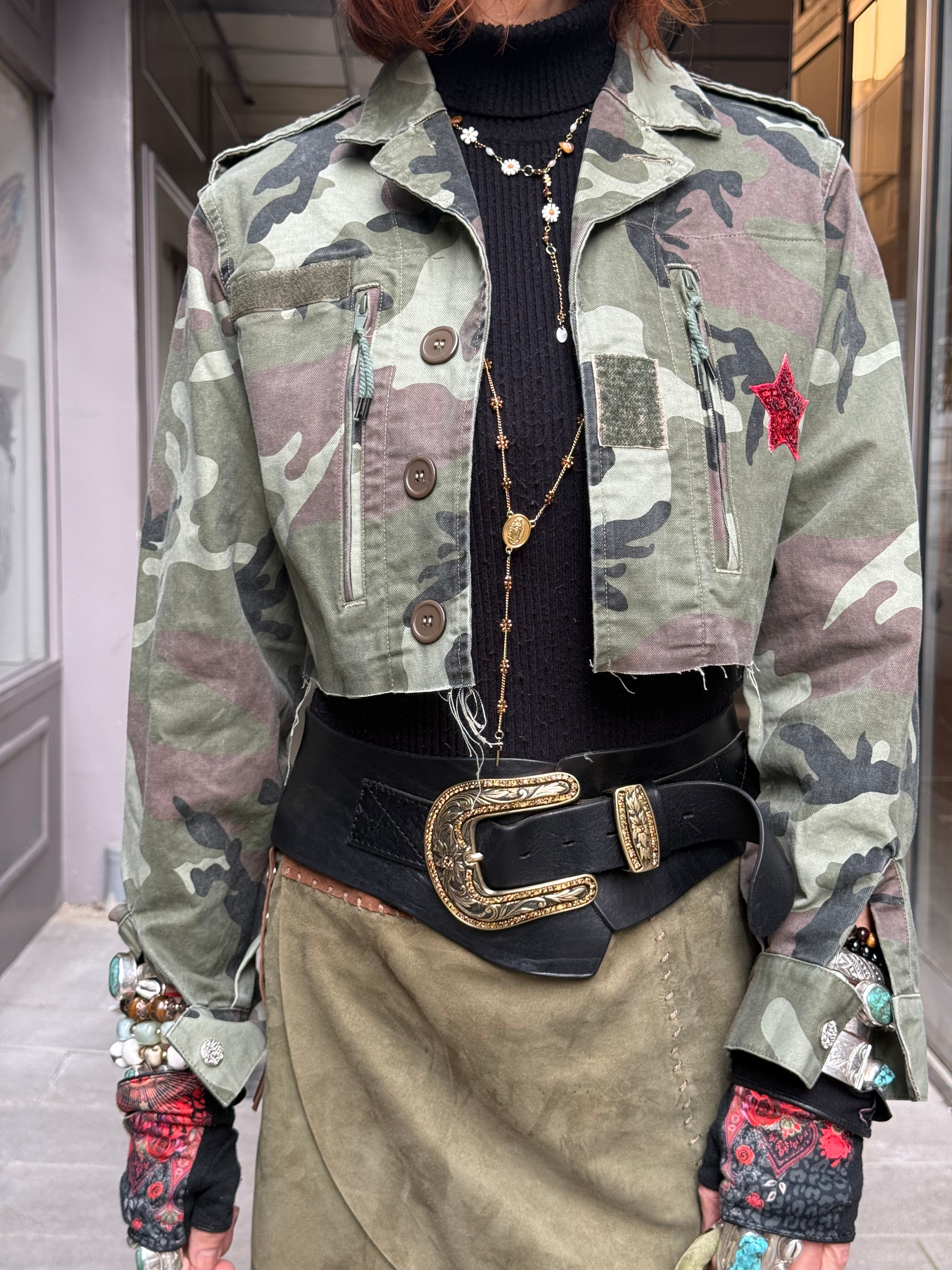 Veste militaire courte Poupée de Soie