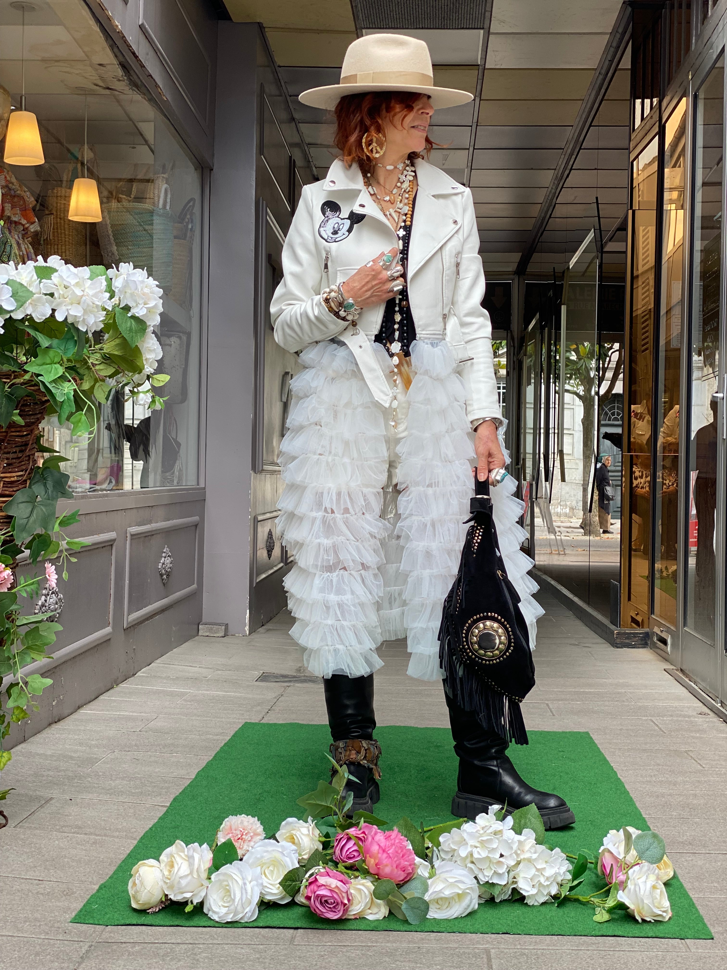 Blouson Perfecto Tulle Poupée de Soie