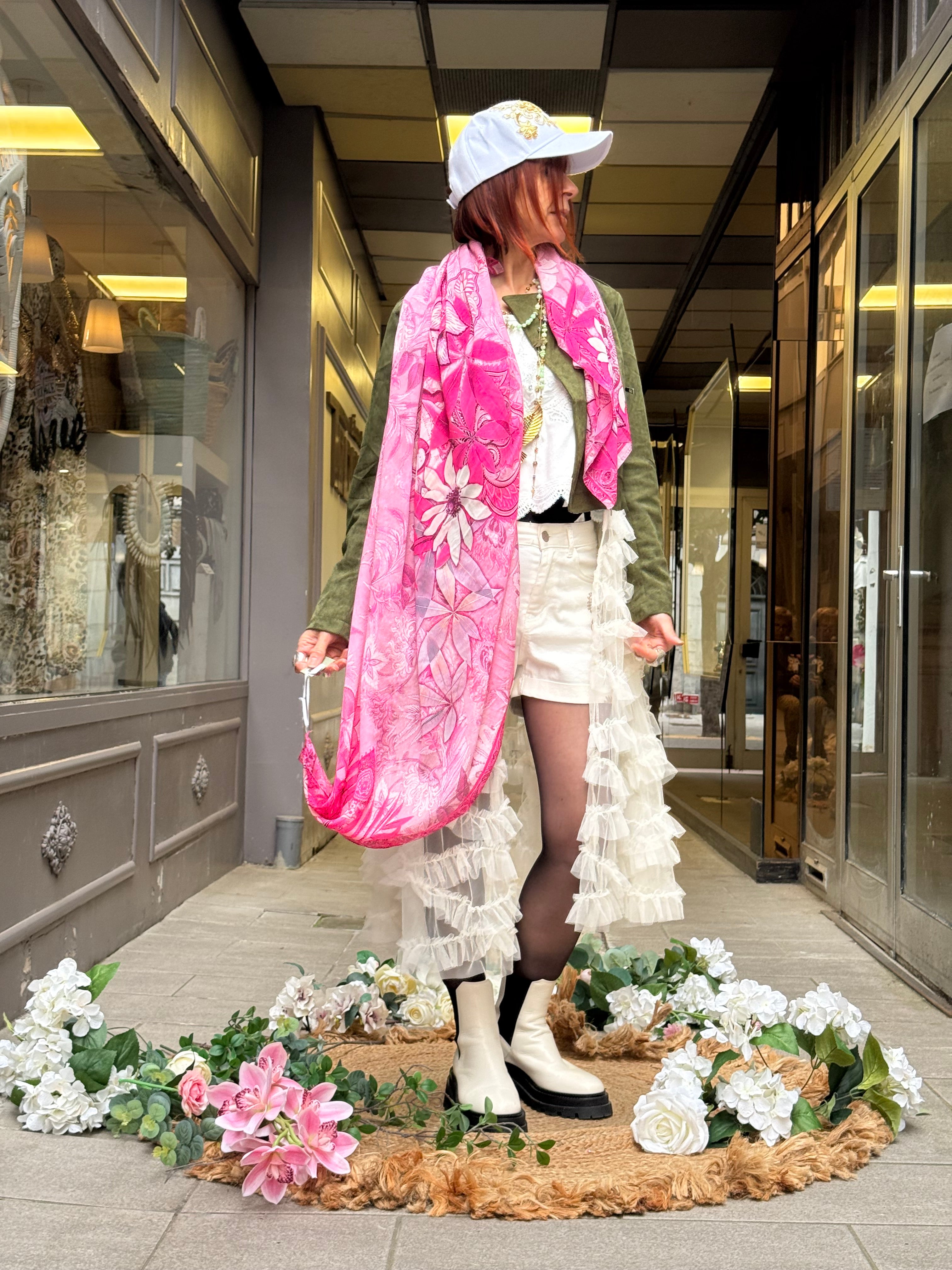 Grand Carré Modal Taj Mahal Framboise Brokante