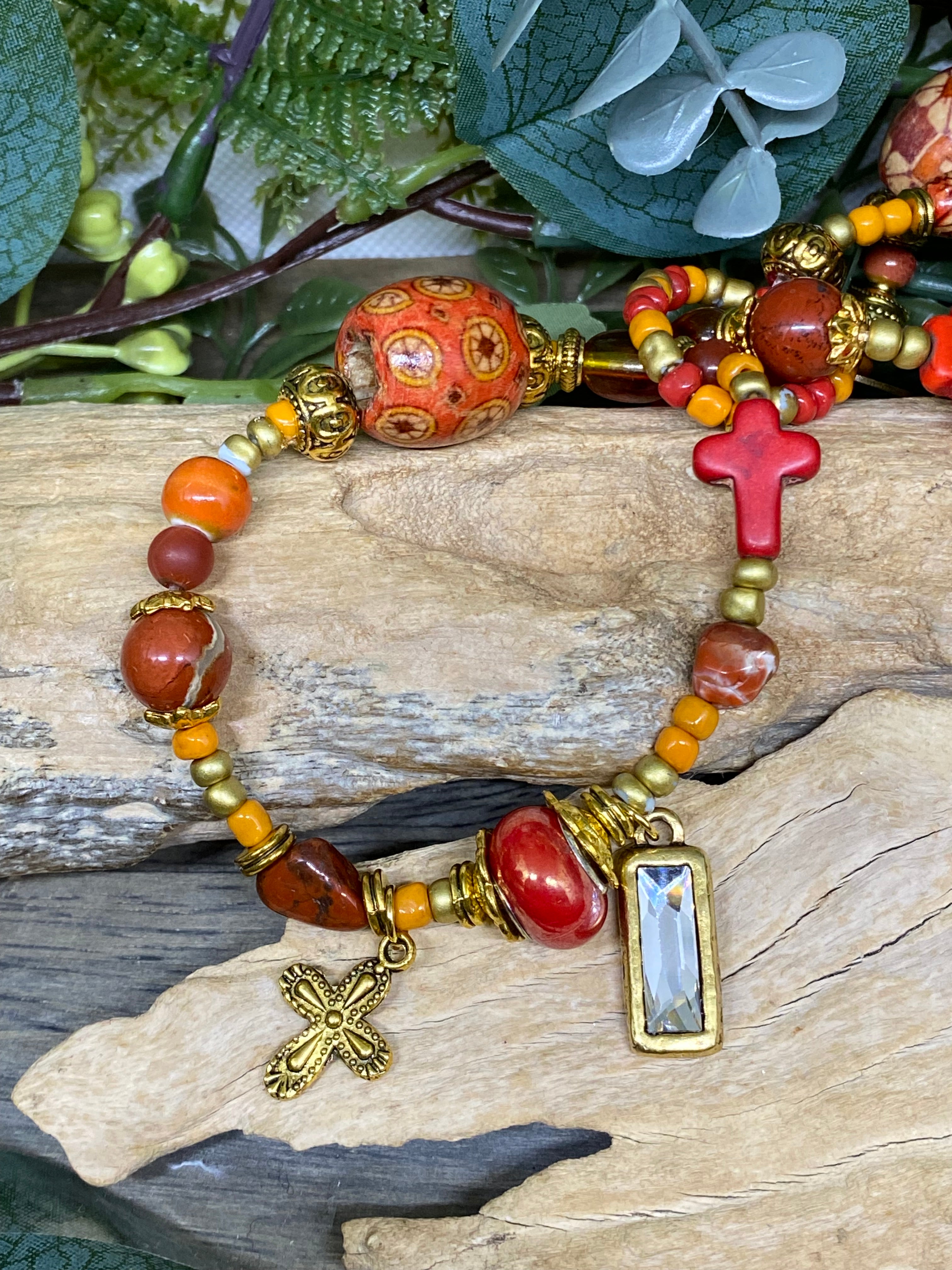 Bracelet Amazone Orange Iguan