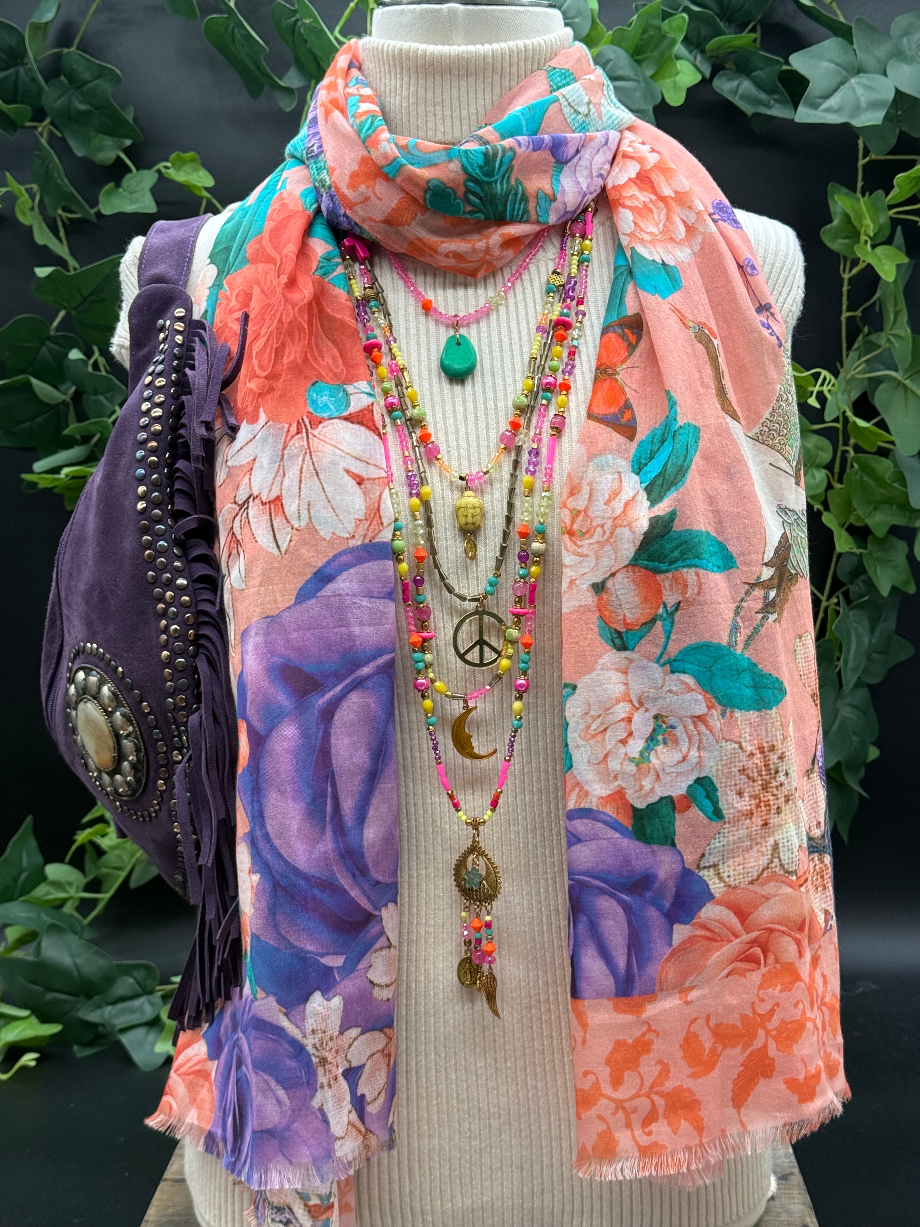 Grand Foulard Coton Fuji Quartz Brokante