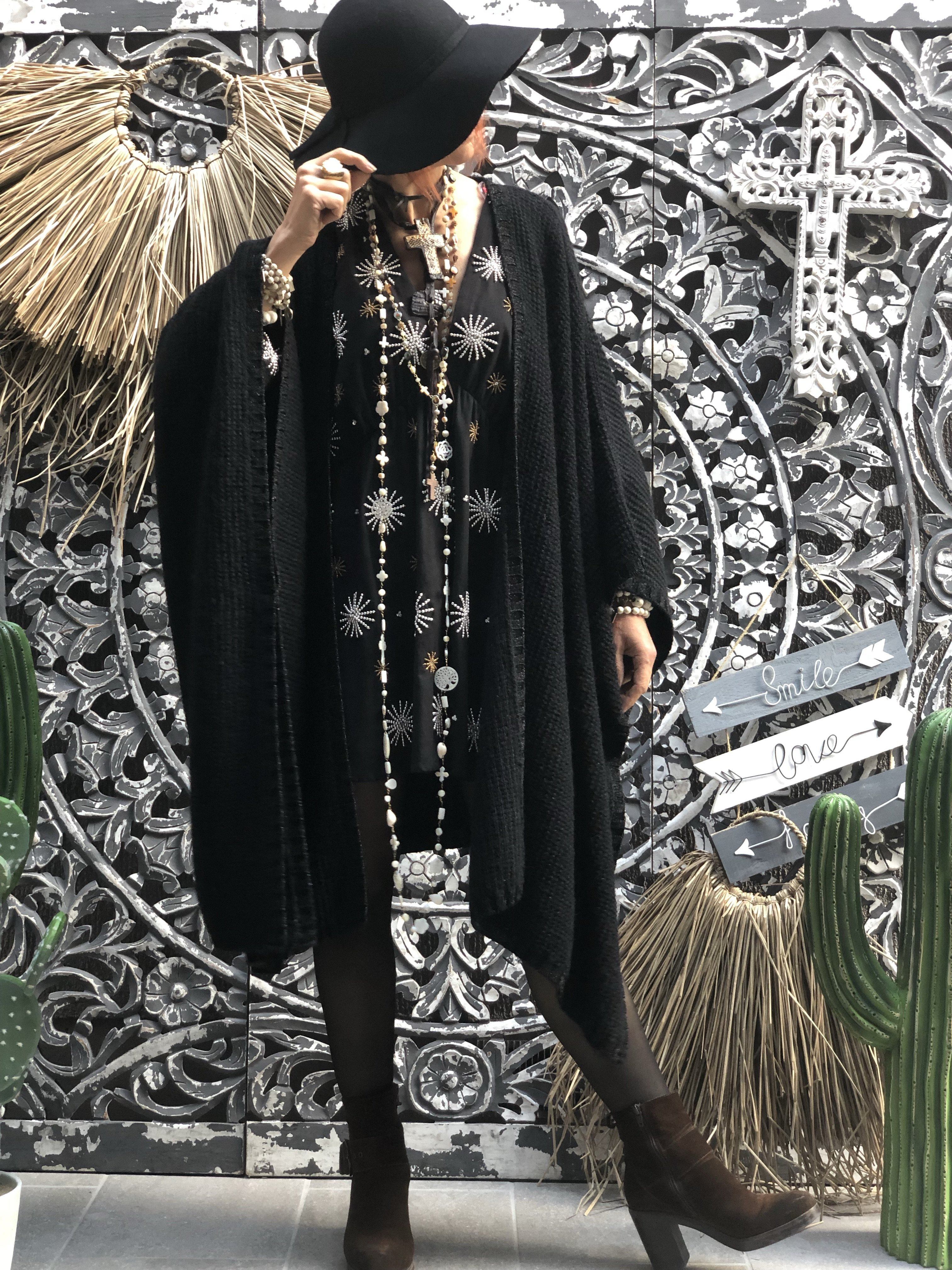 Ginette Black Sundress Shawl