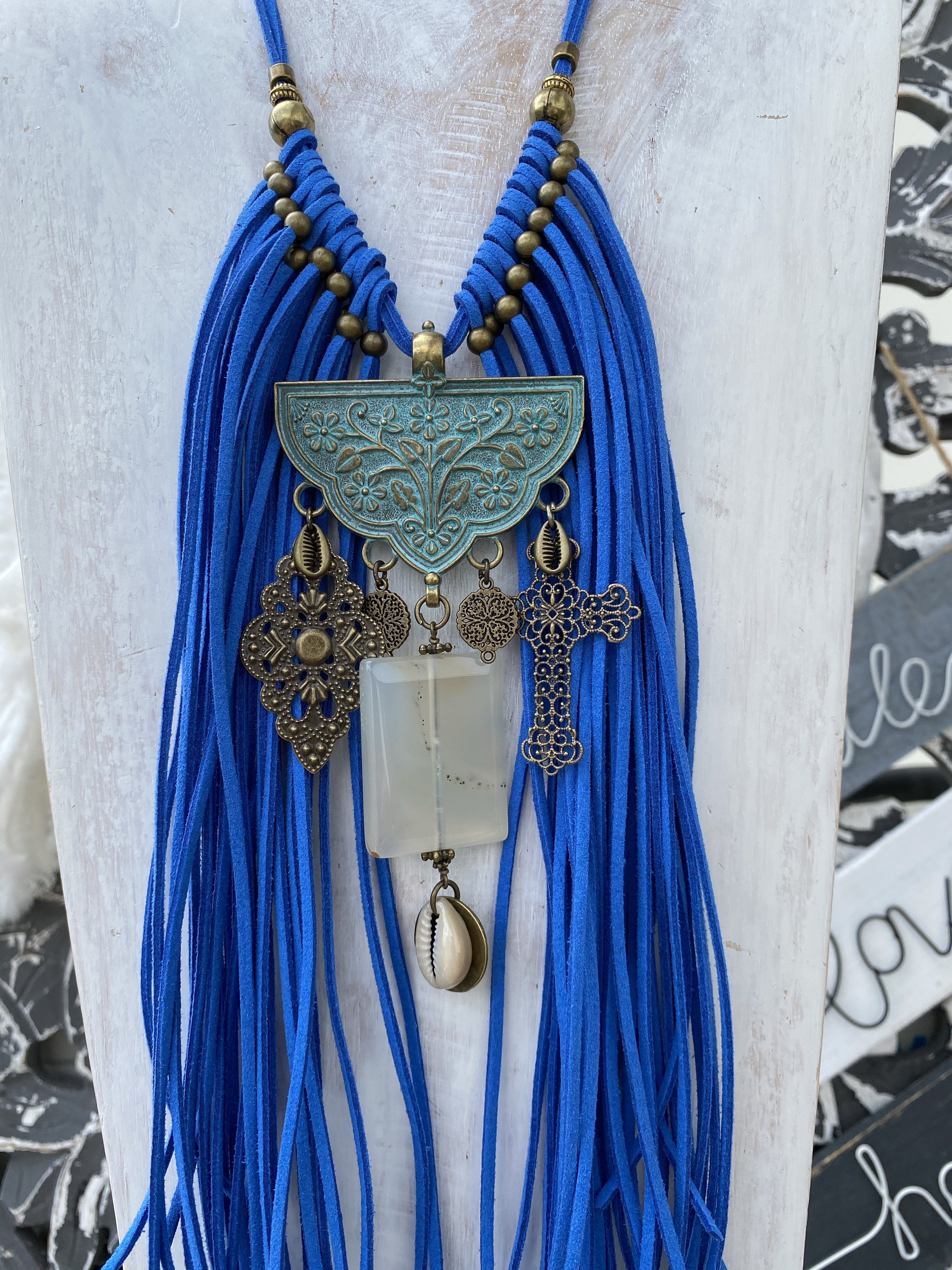 Collier Cuir/Pierre Sig de Tana