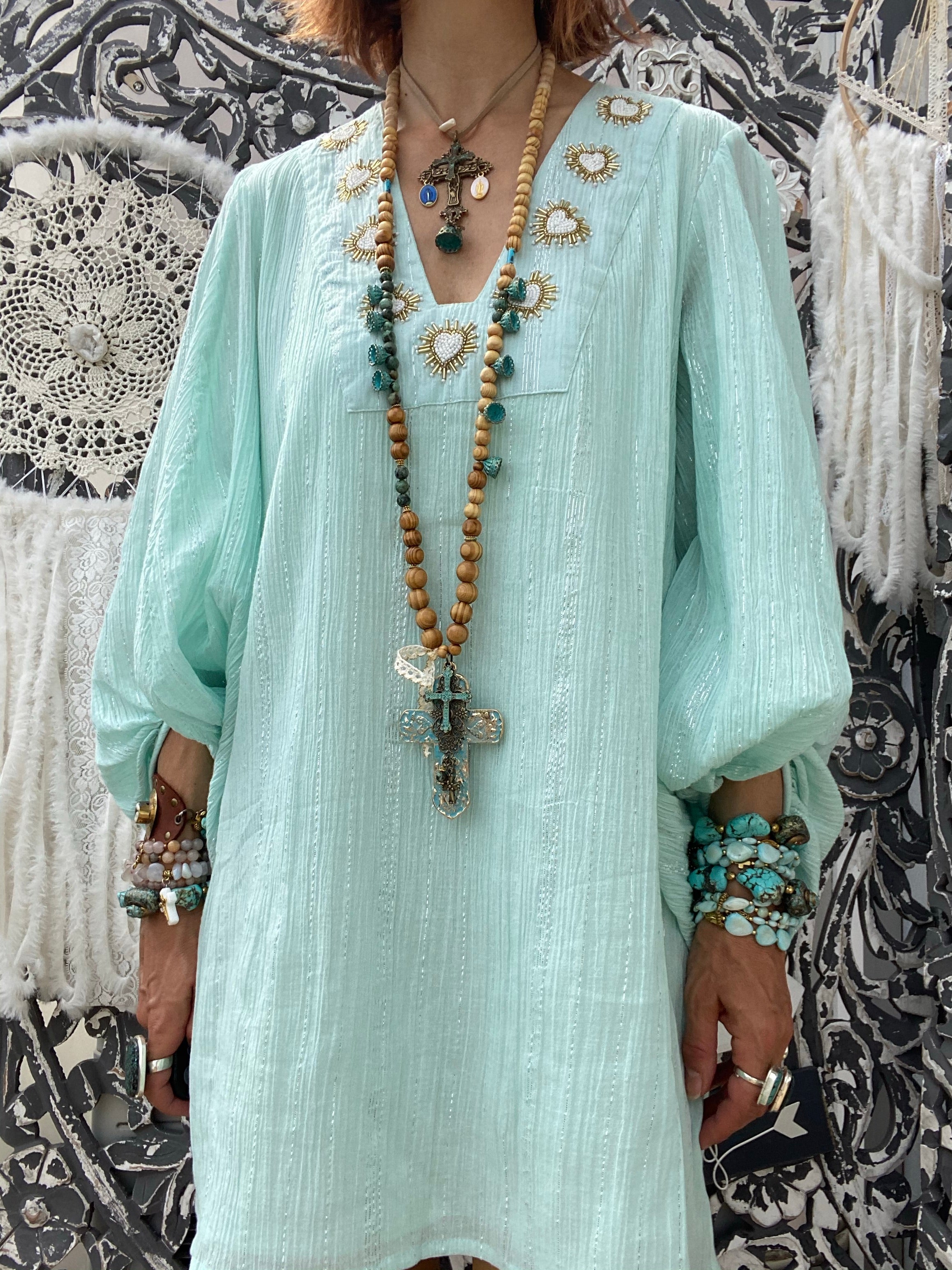 Short dress Augustine Pool/ Ex Voto Embroideries Sundress