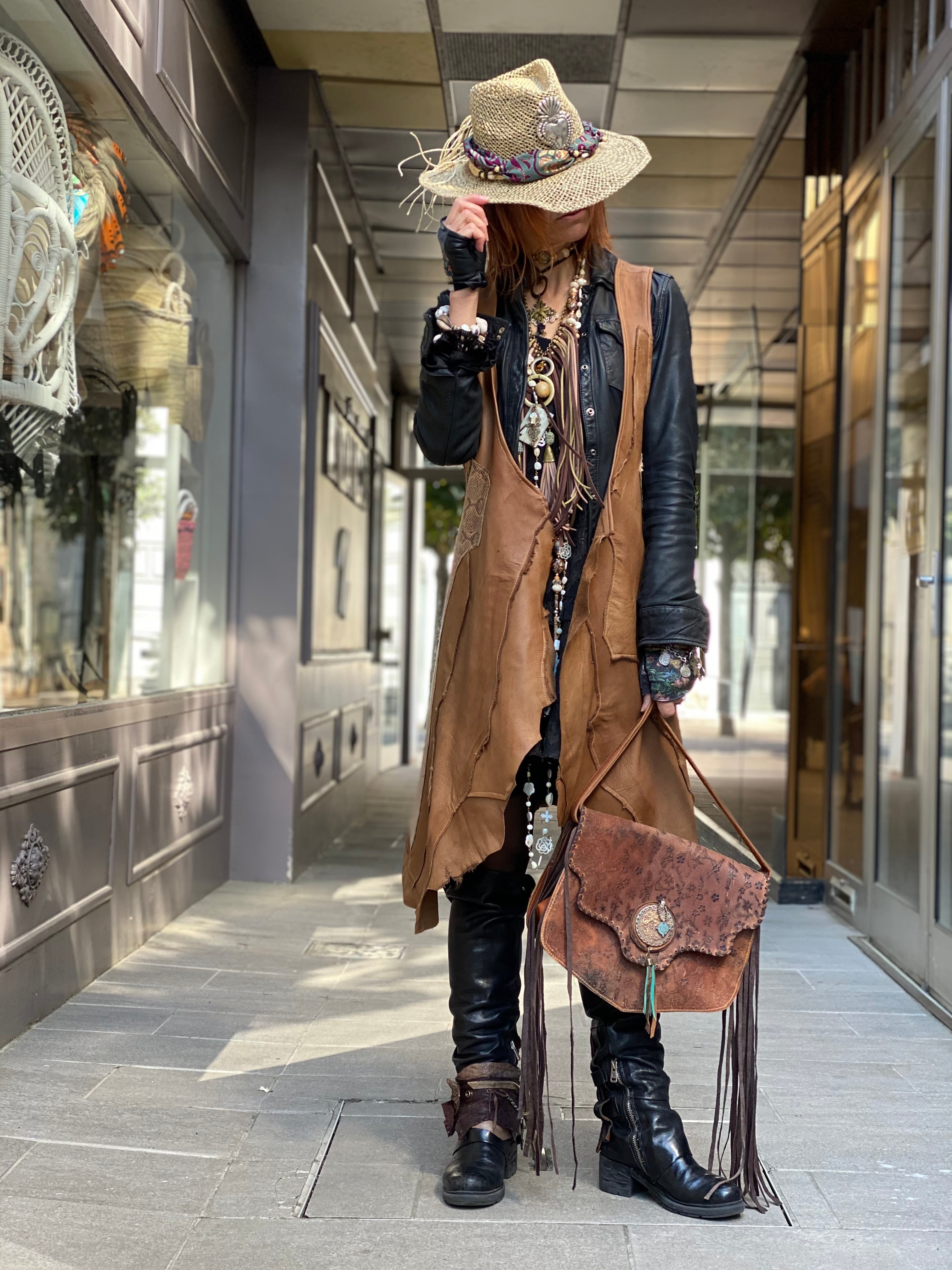 Gilet cuir Lennon Iguan Atypikskin