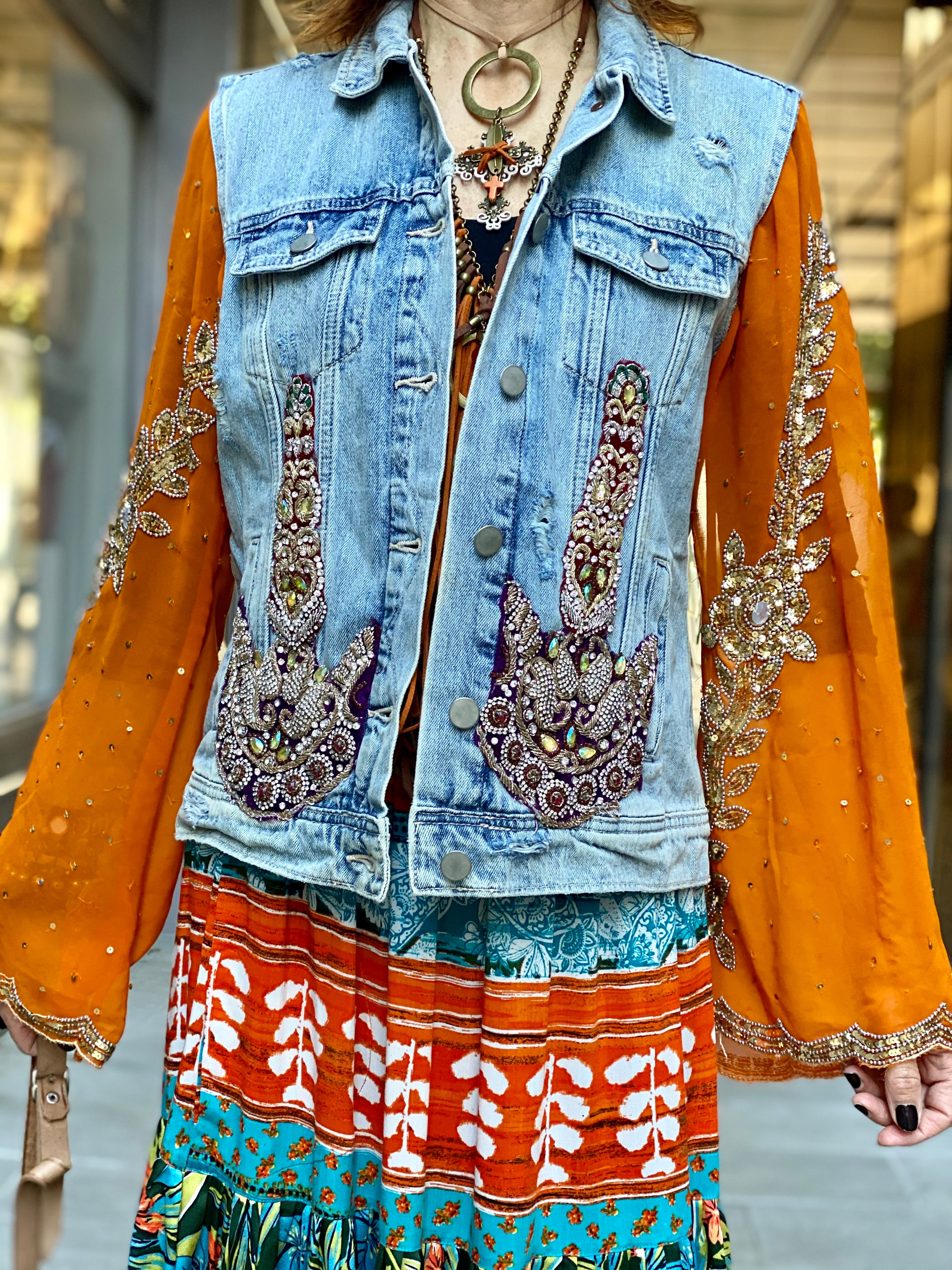Mamz'elle Zoé Jean Saree Jacket