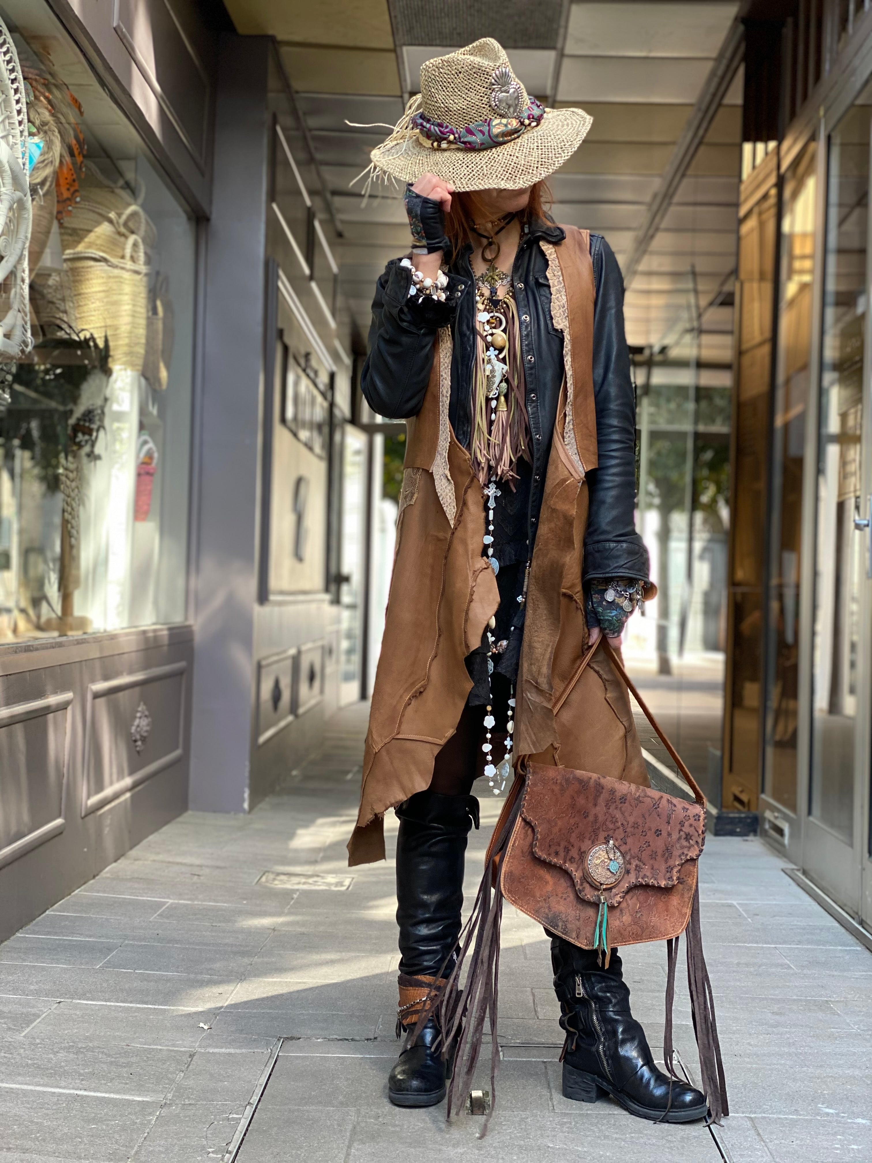 Gilet cuir Lennon Iguan Atypikskin
