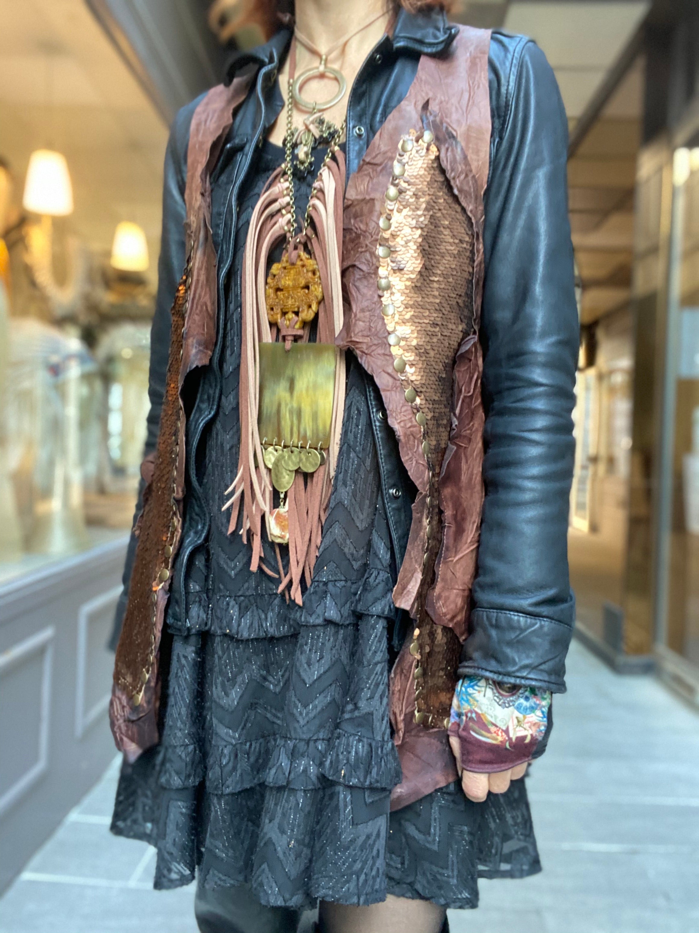 Gilet cuir Glenn Iguan Atypikskin