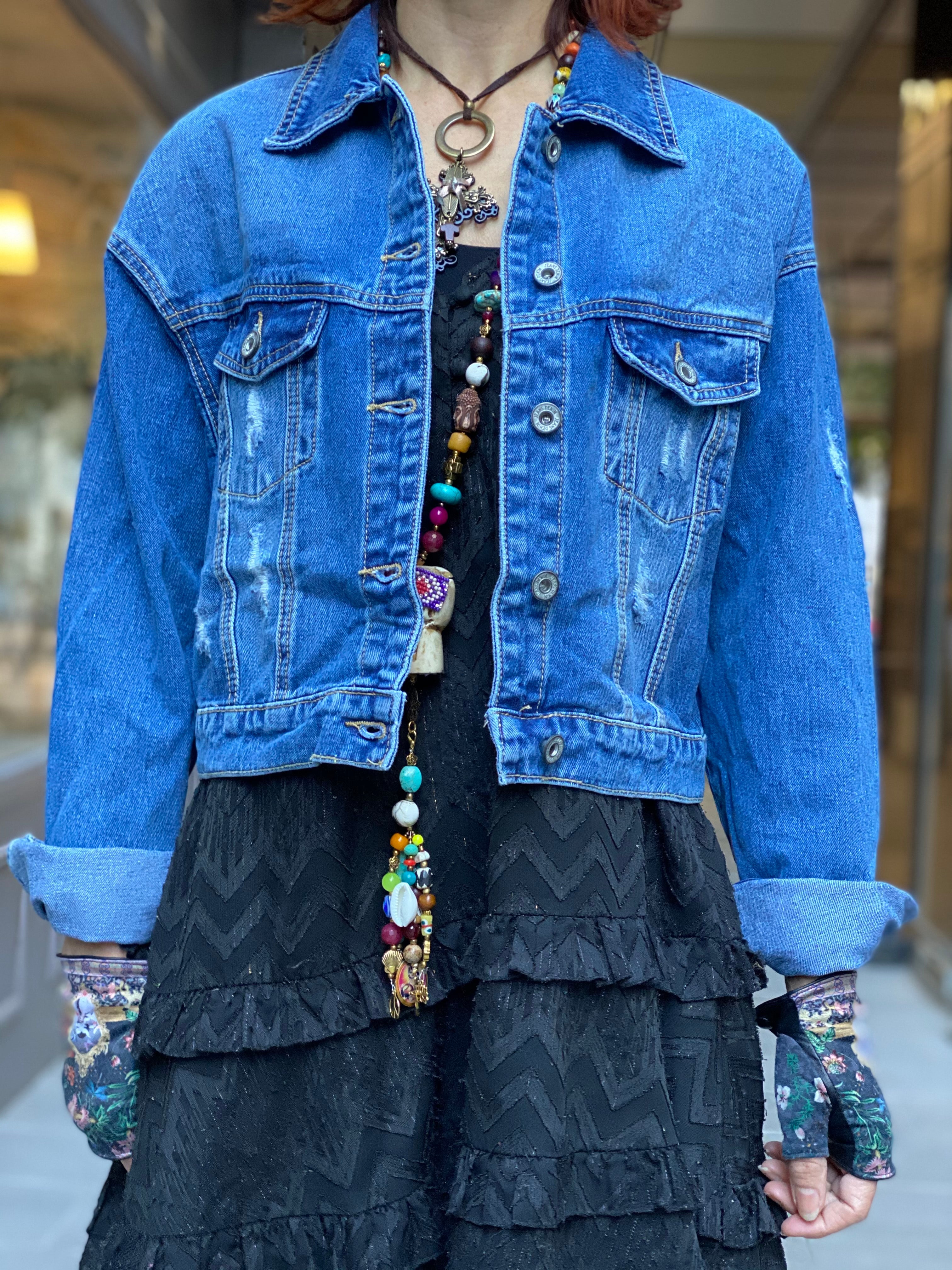 Mamz'elle Zoé Jean Saree Jacket