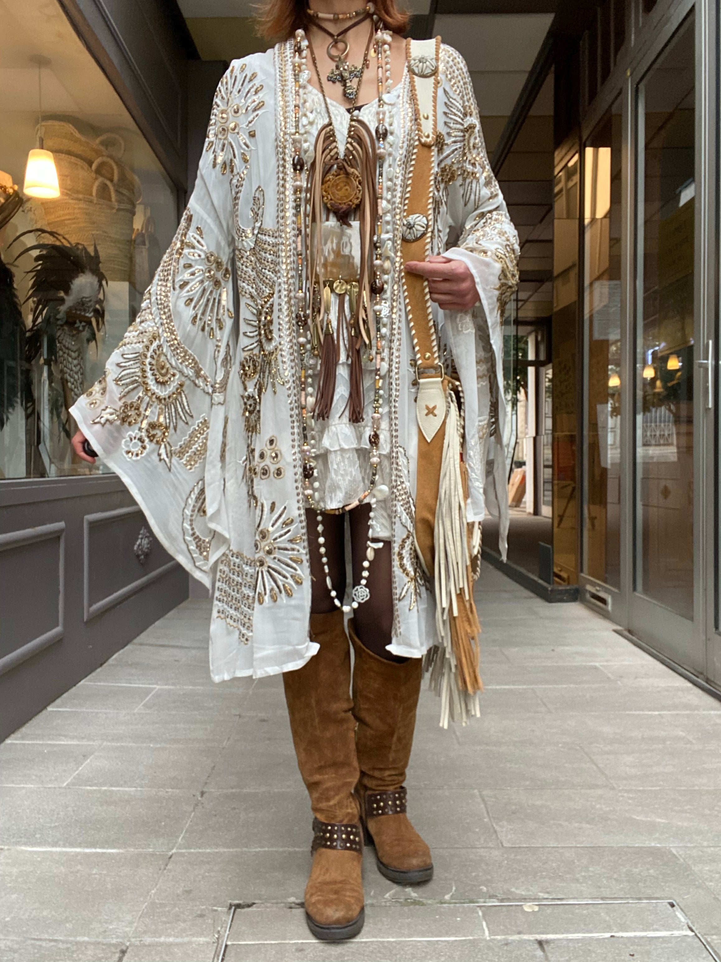 Short embroidered kimono Mamz'elle Zoé