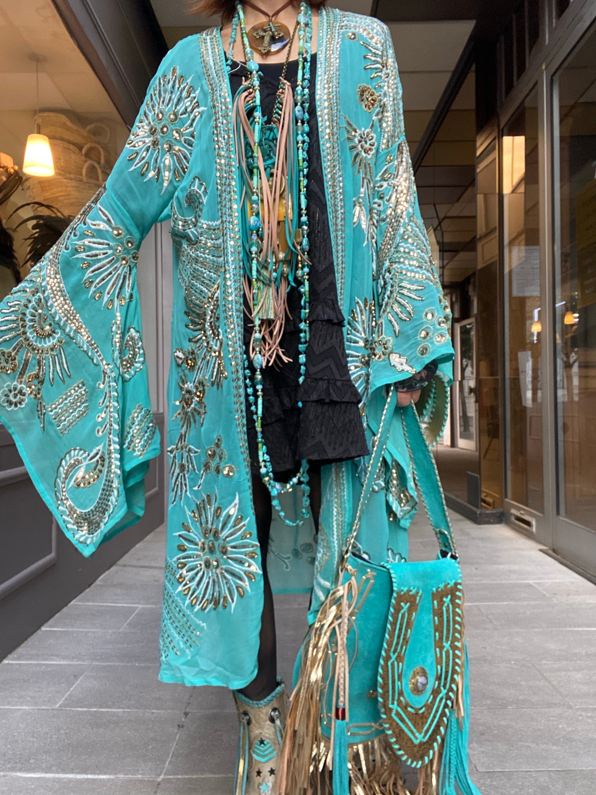 Short embroidered kimono Mamz'elle Zoé