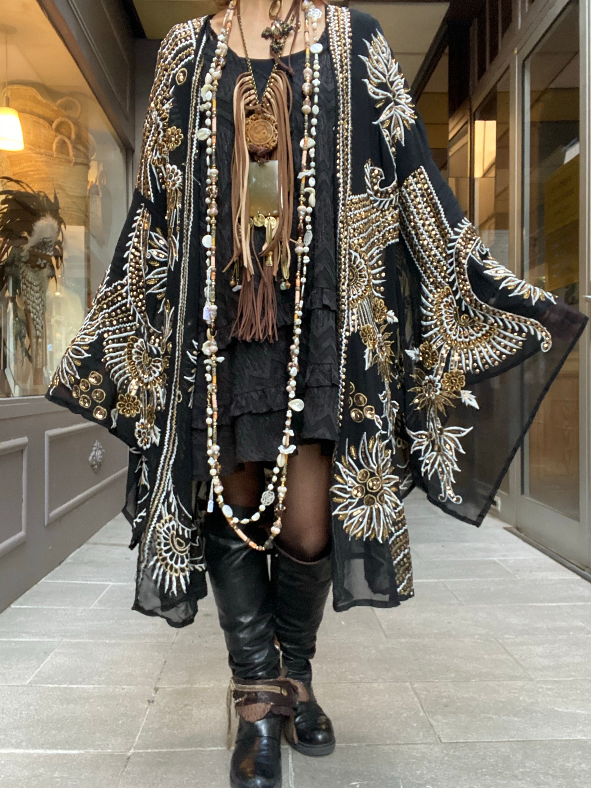 Short embroidered kimono Mamz'elle Zoé