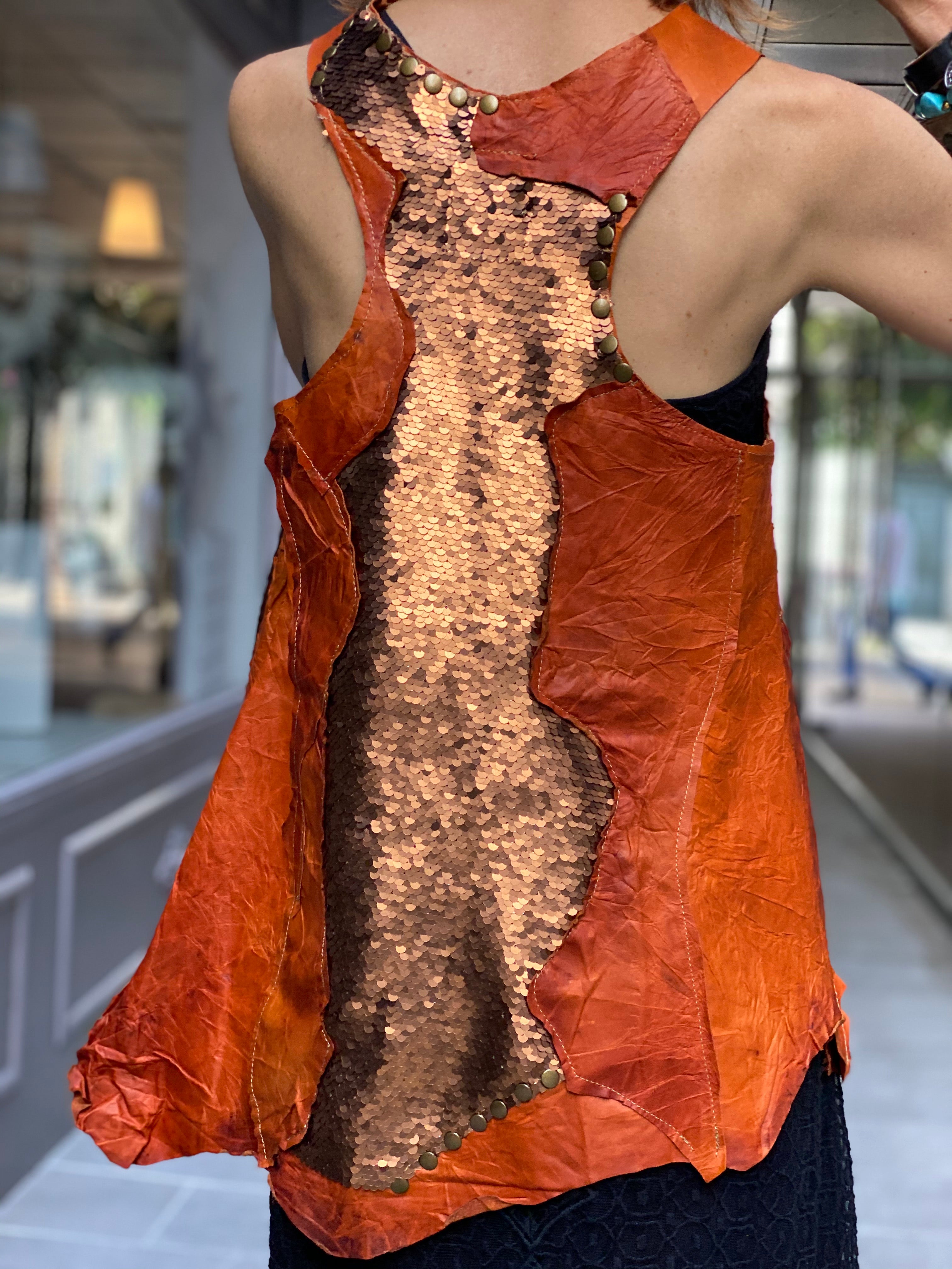 Gilet cuir Glenn Iguan Atypikskin