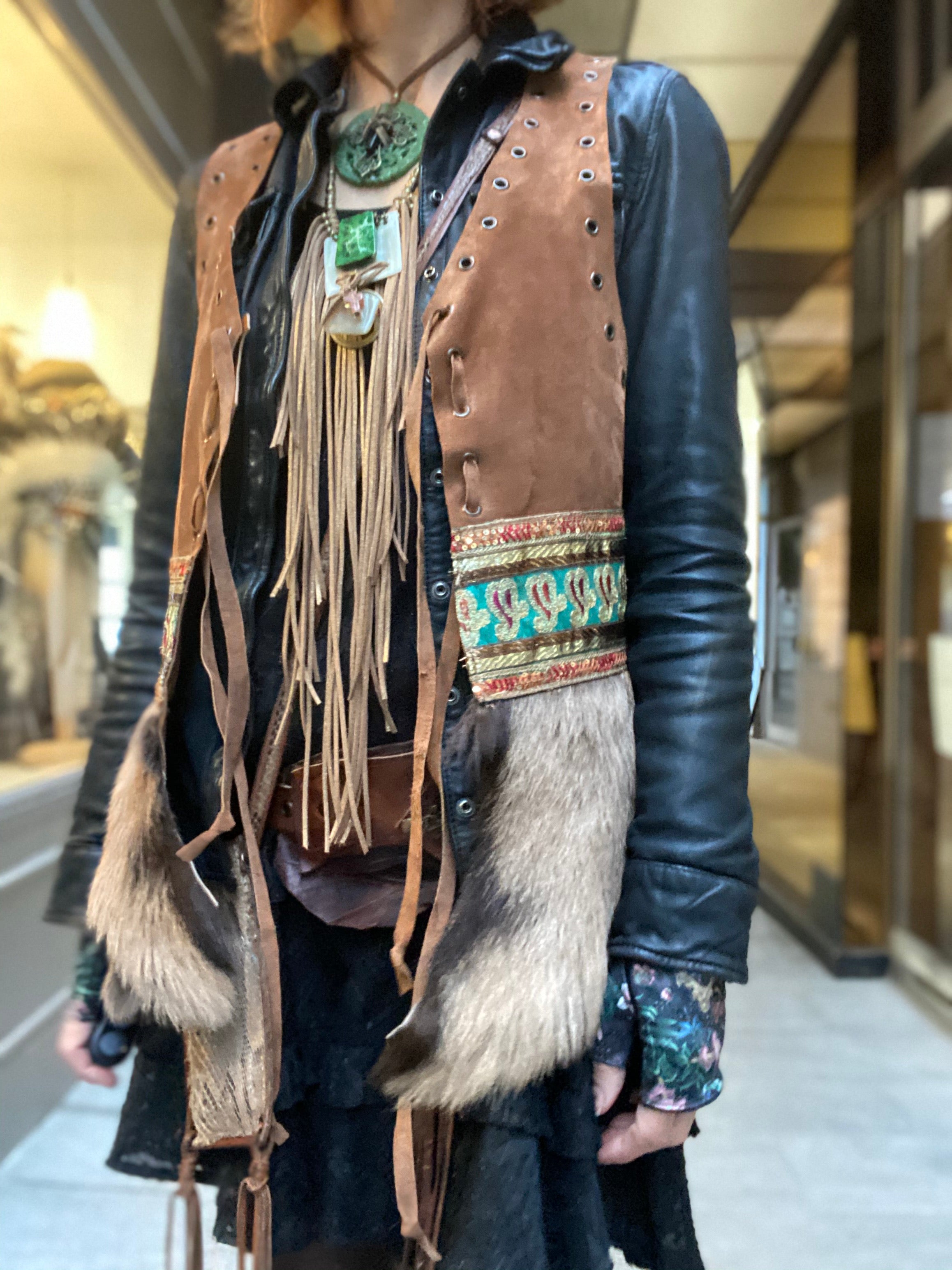 Gilet cuir Tlevla Iguan Atypikskin
