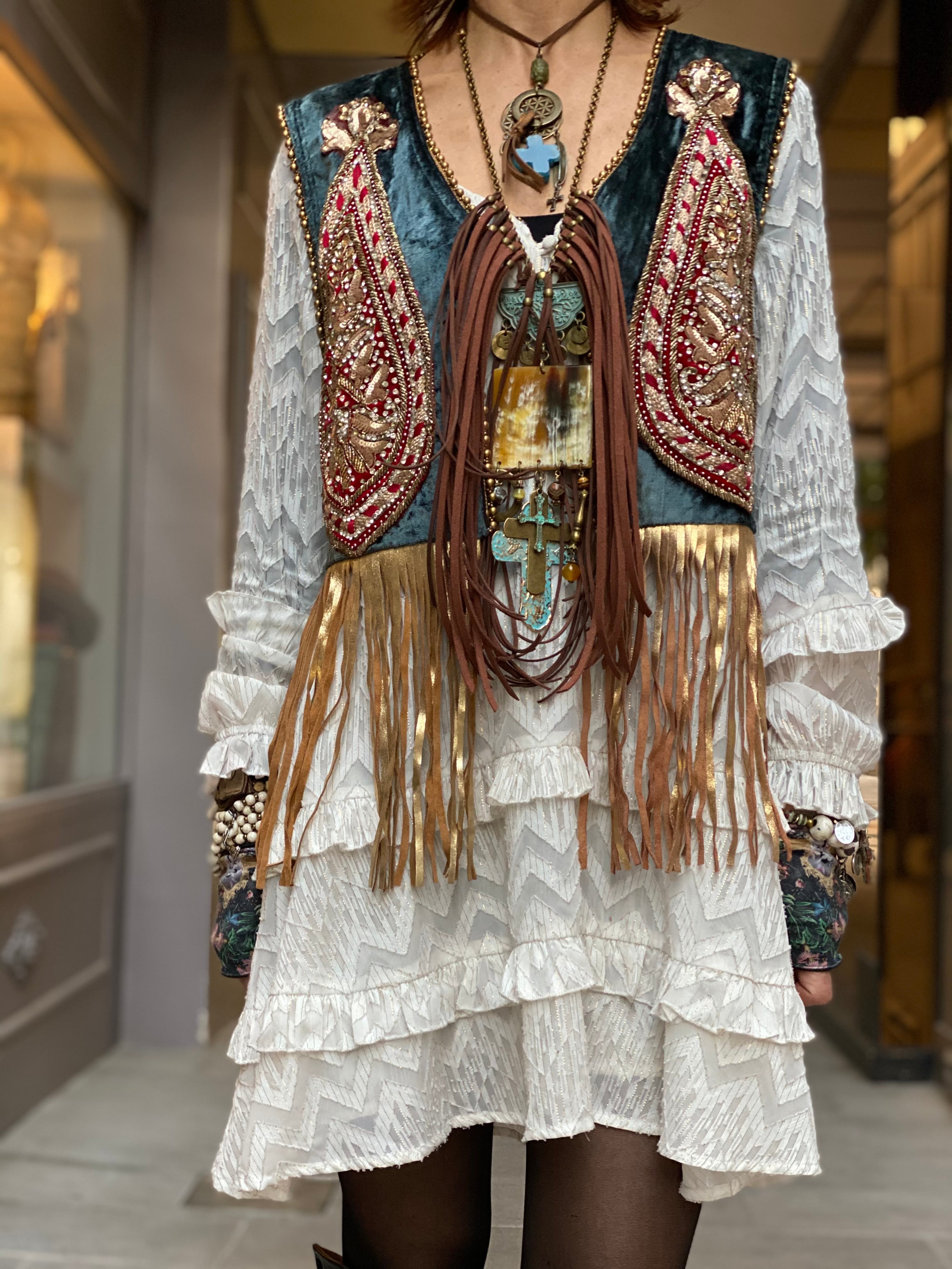 Mamz'elle Zoé velvet black Saree vest