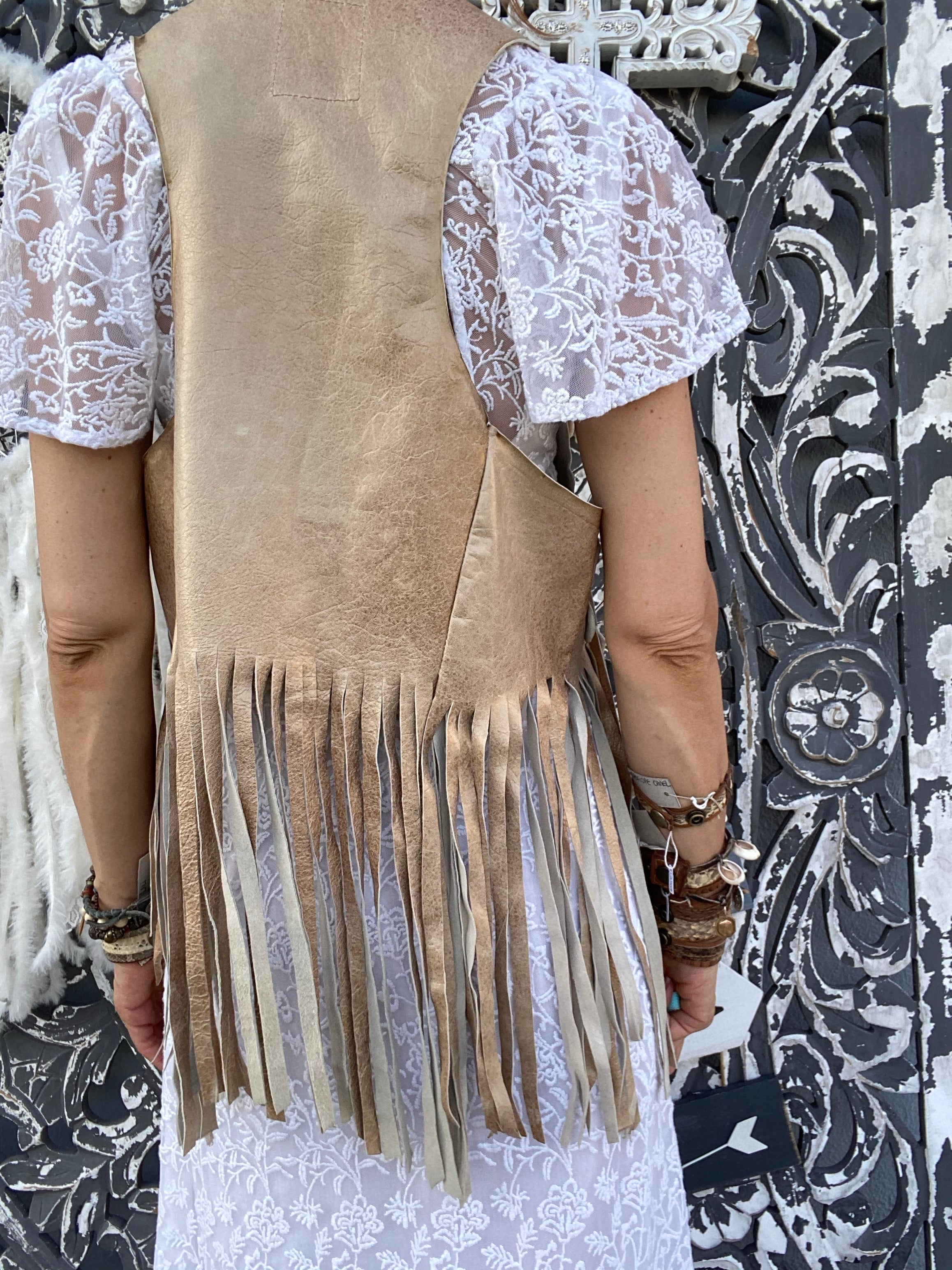 Gilet cuir Hippie Iguan Atypikskin