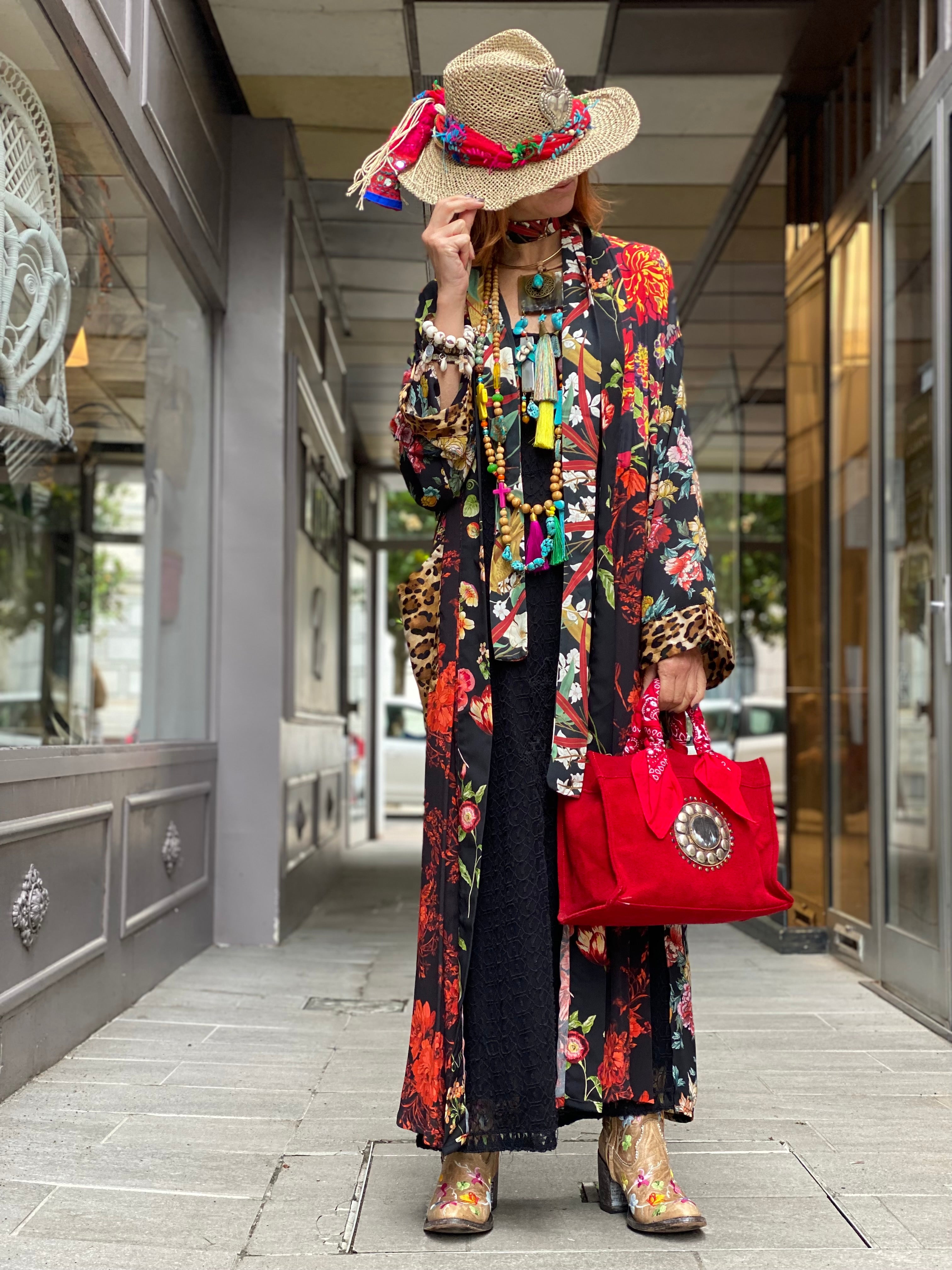 Kimono Long Fleur de Pirate