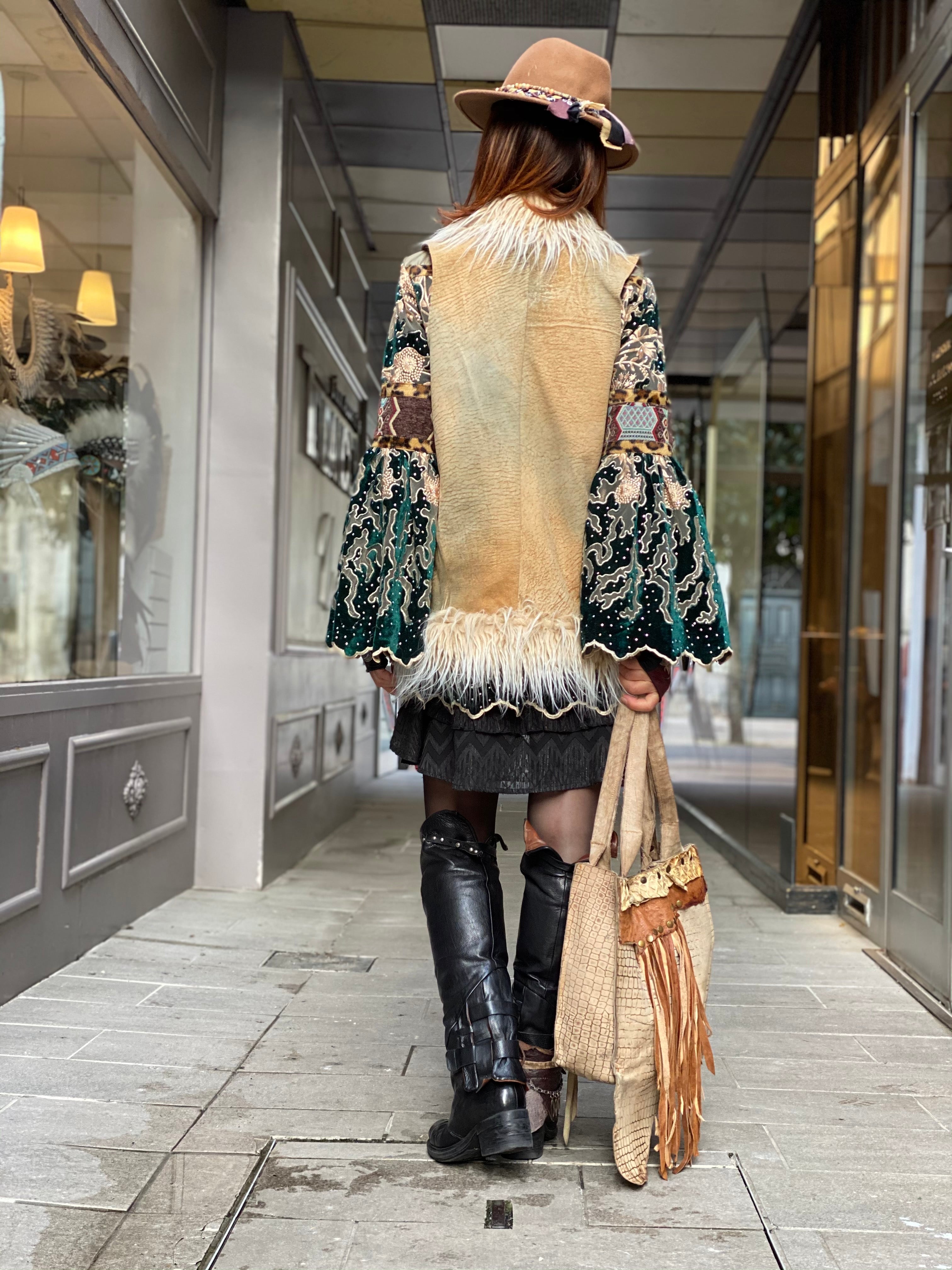 Gilet cuir Yoka Iguan Atypikskin