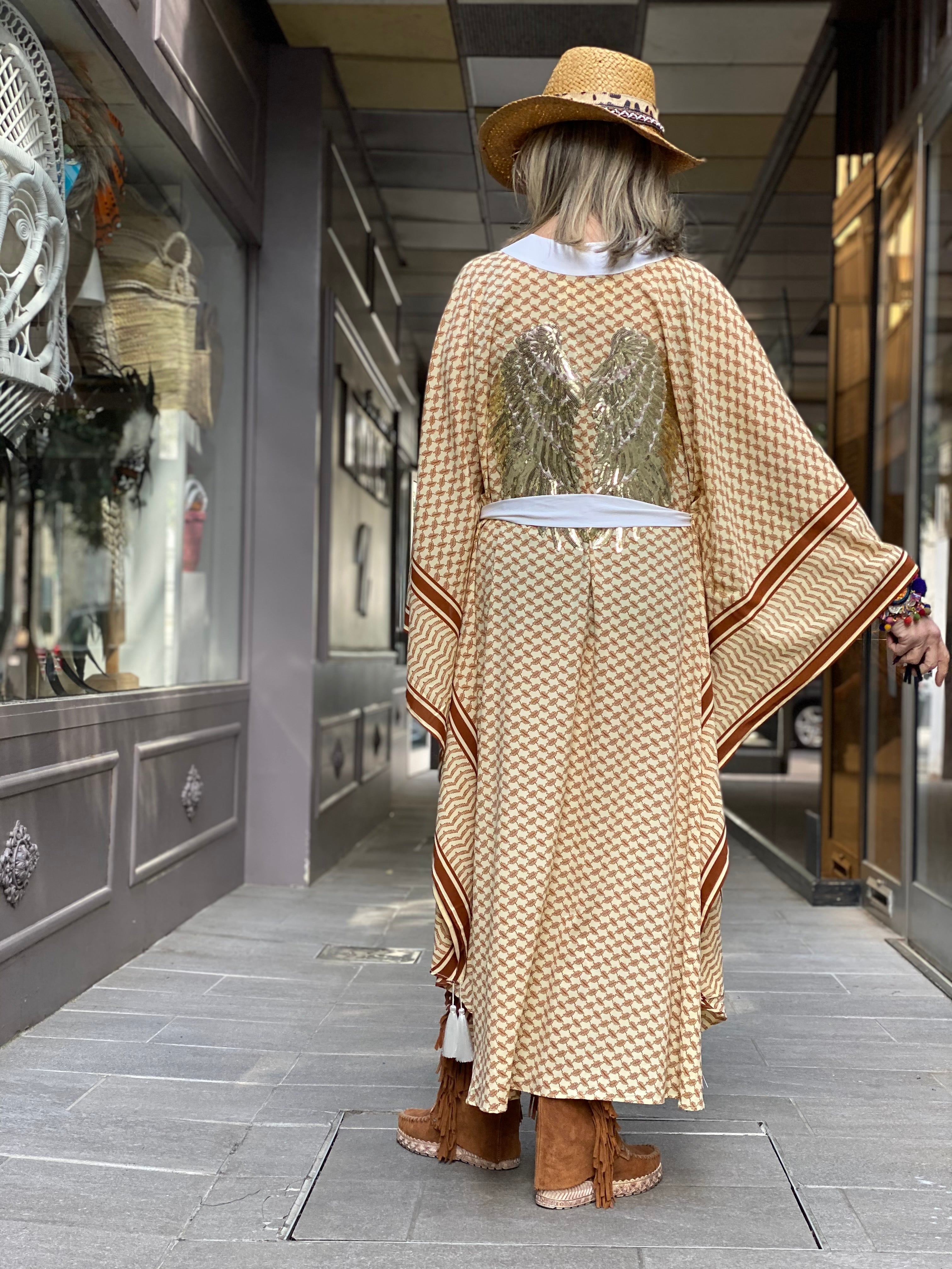 Desert Tribe Kimono Golden Wings Mystique Beach