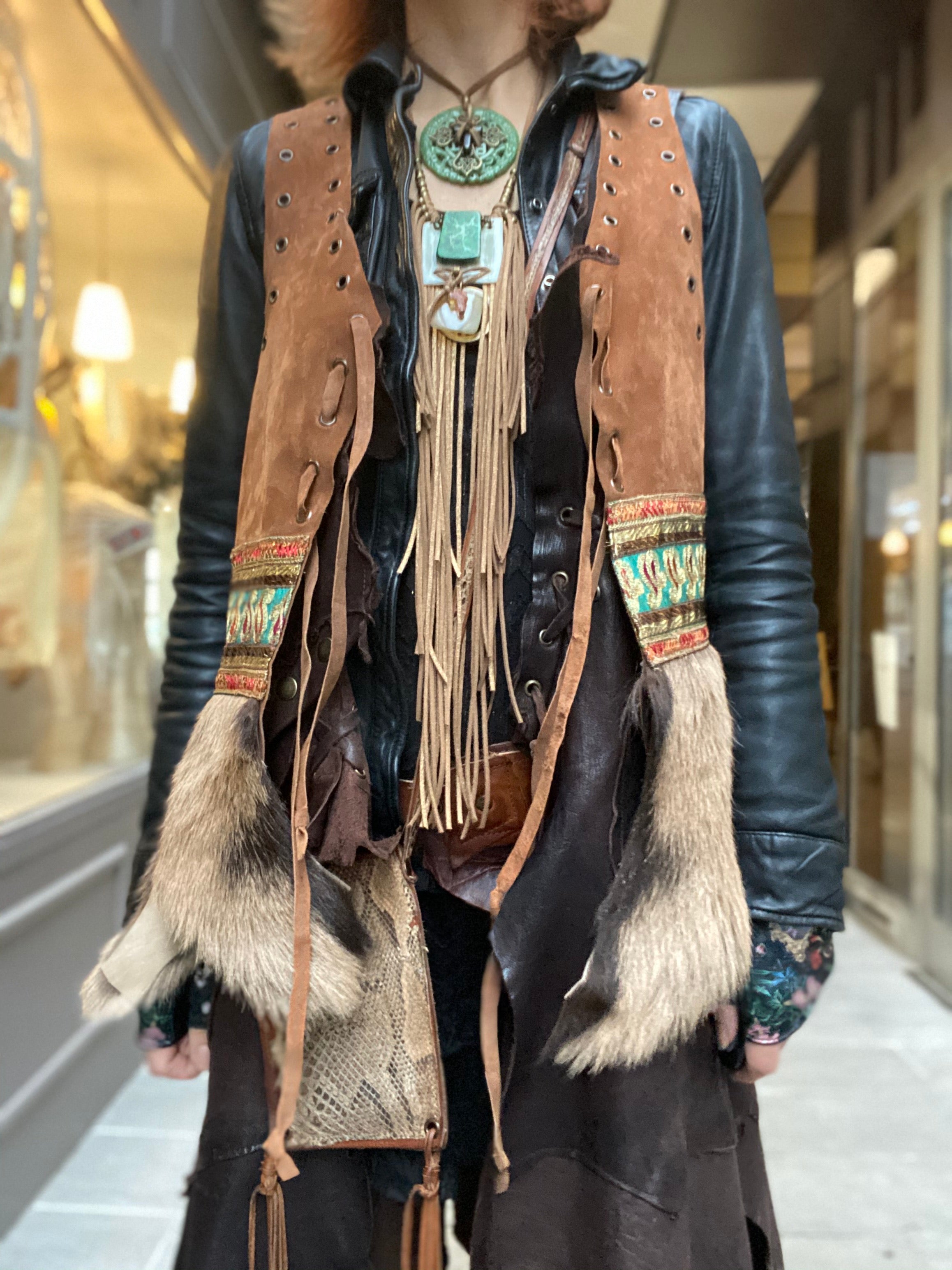 Gilet cuir Tlevla Iguan Atypikskin