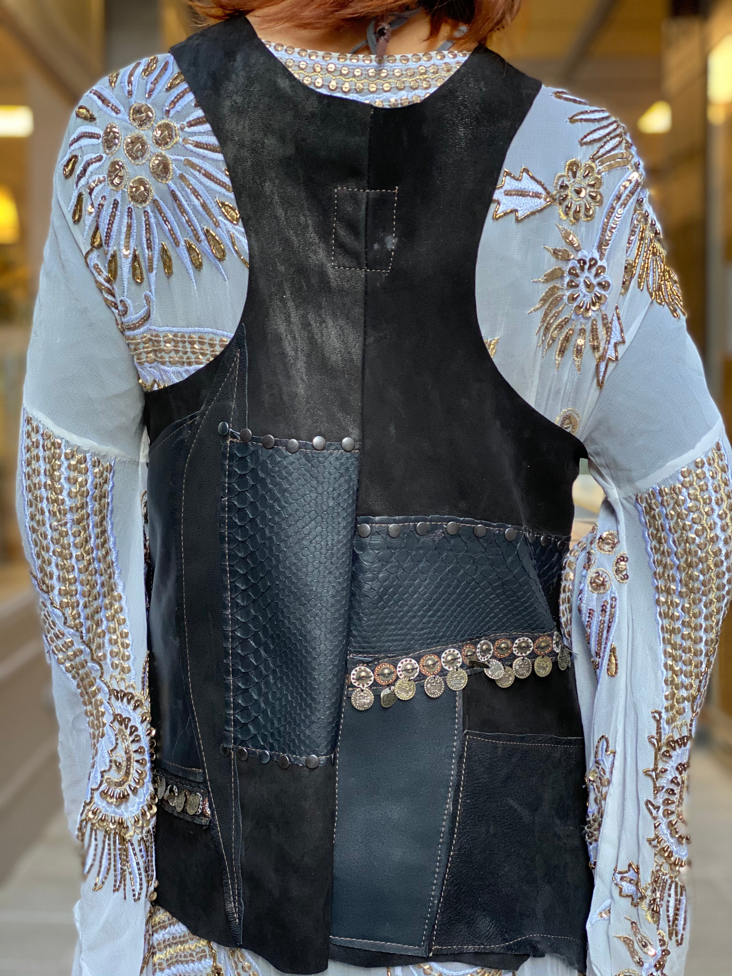 Gilet Keithe long Iguan Atypikskin
