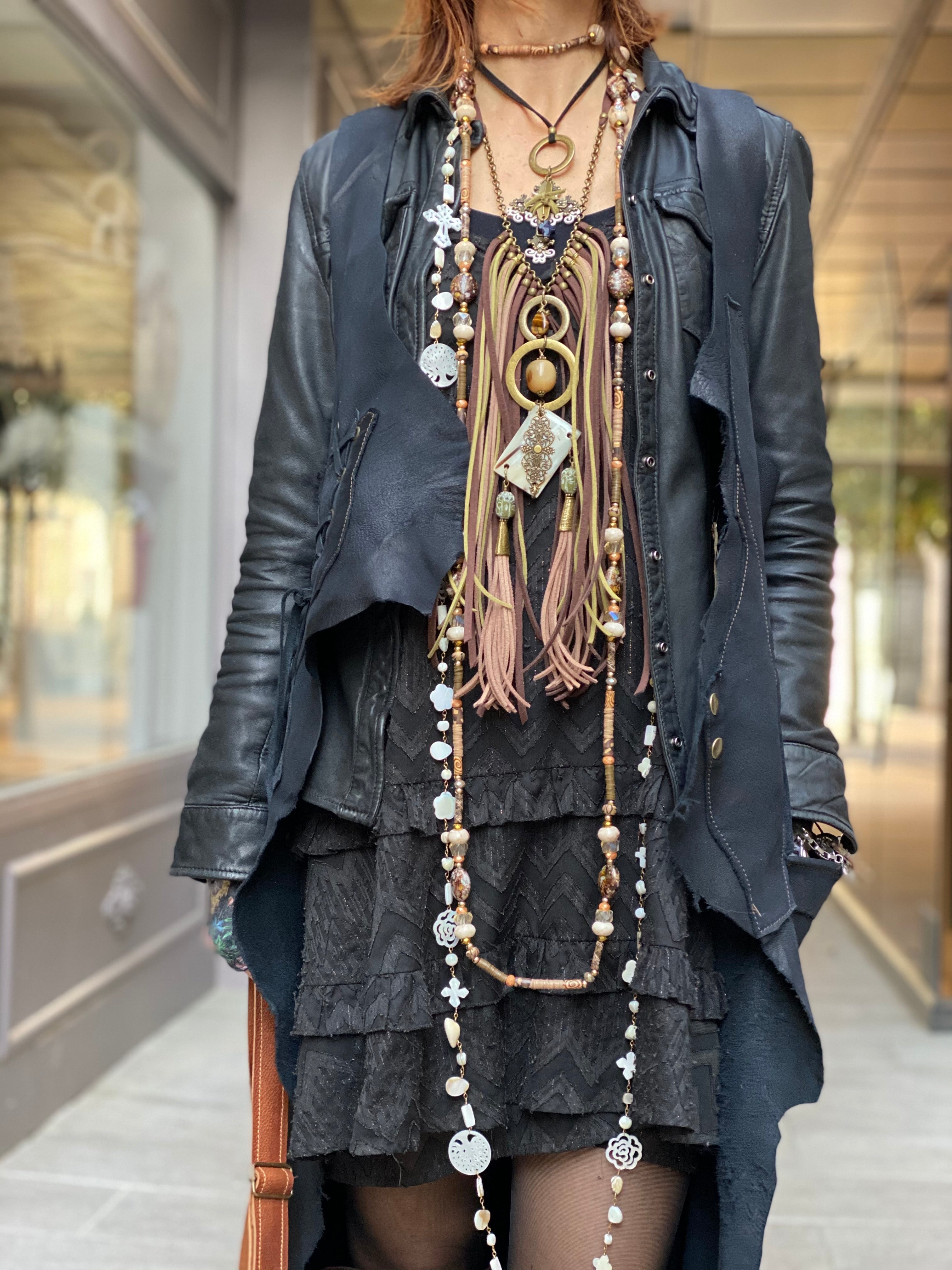 Gilet long cuir Jenny Iguan Atypikskin