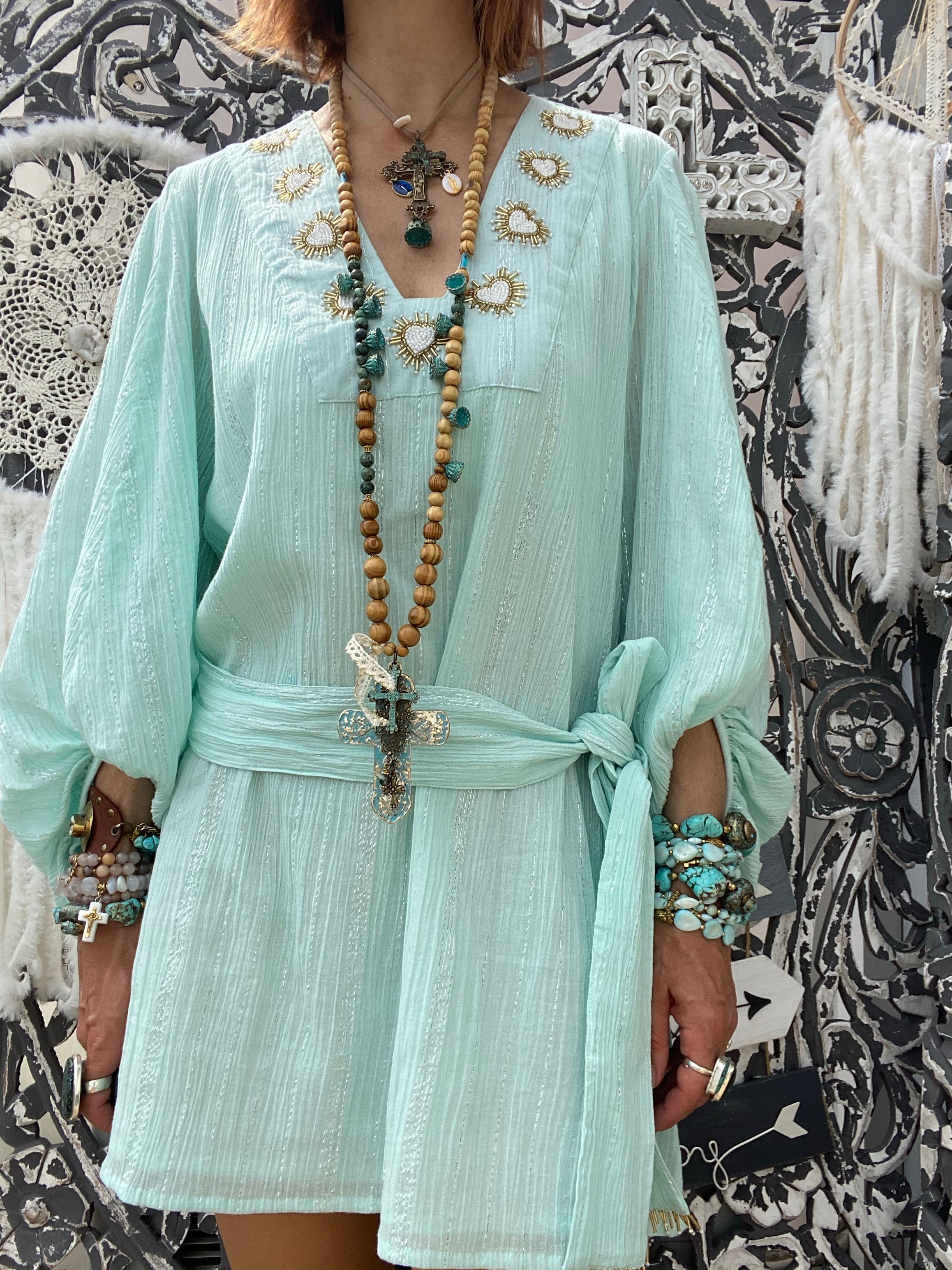 Short dress Augustine Pool/ Ex Voto Embroideries Sundress