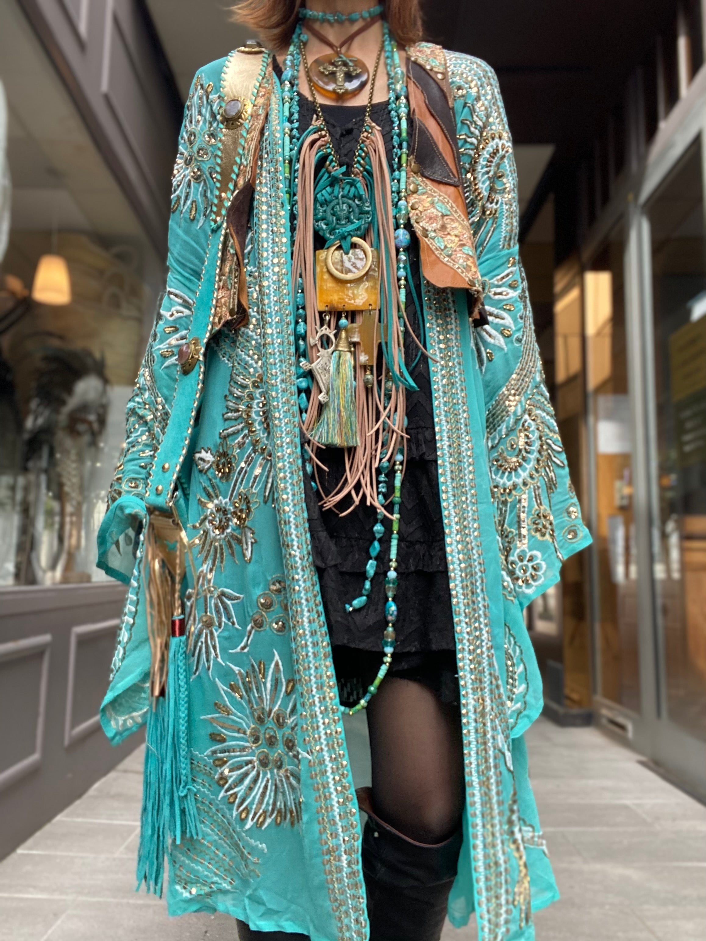 Short embroidered kimono Mamz'elle Zoé