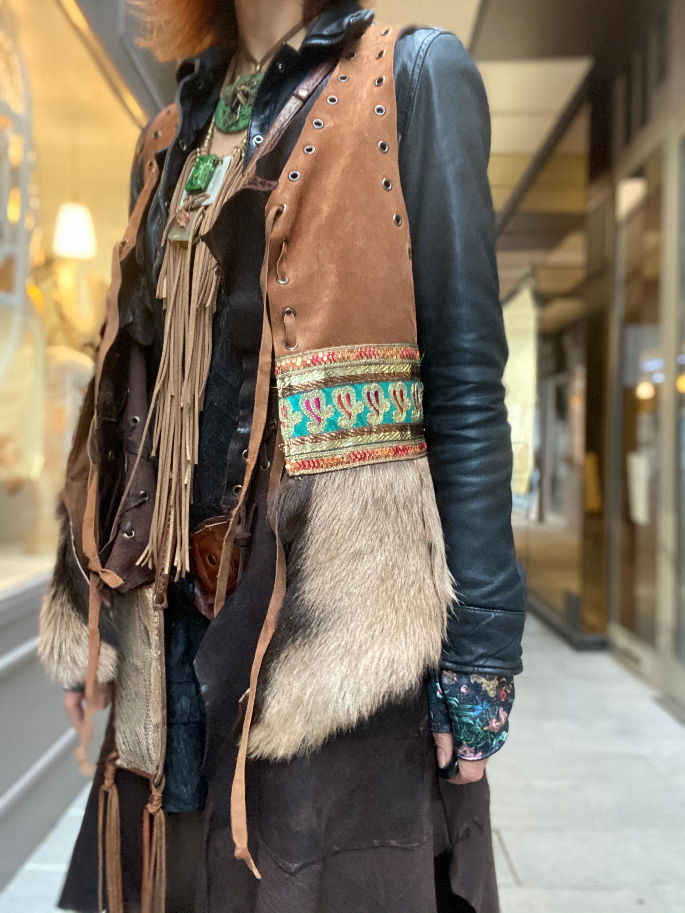 Gilet cuir Tlevla Iguan Atypikskin