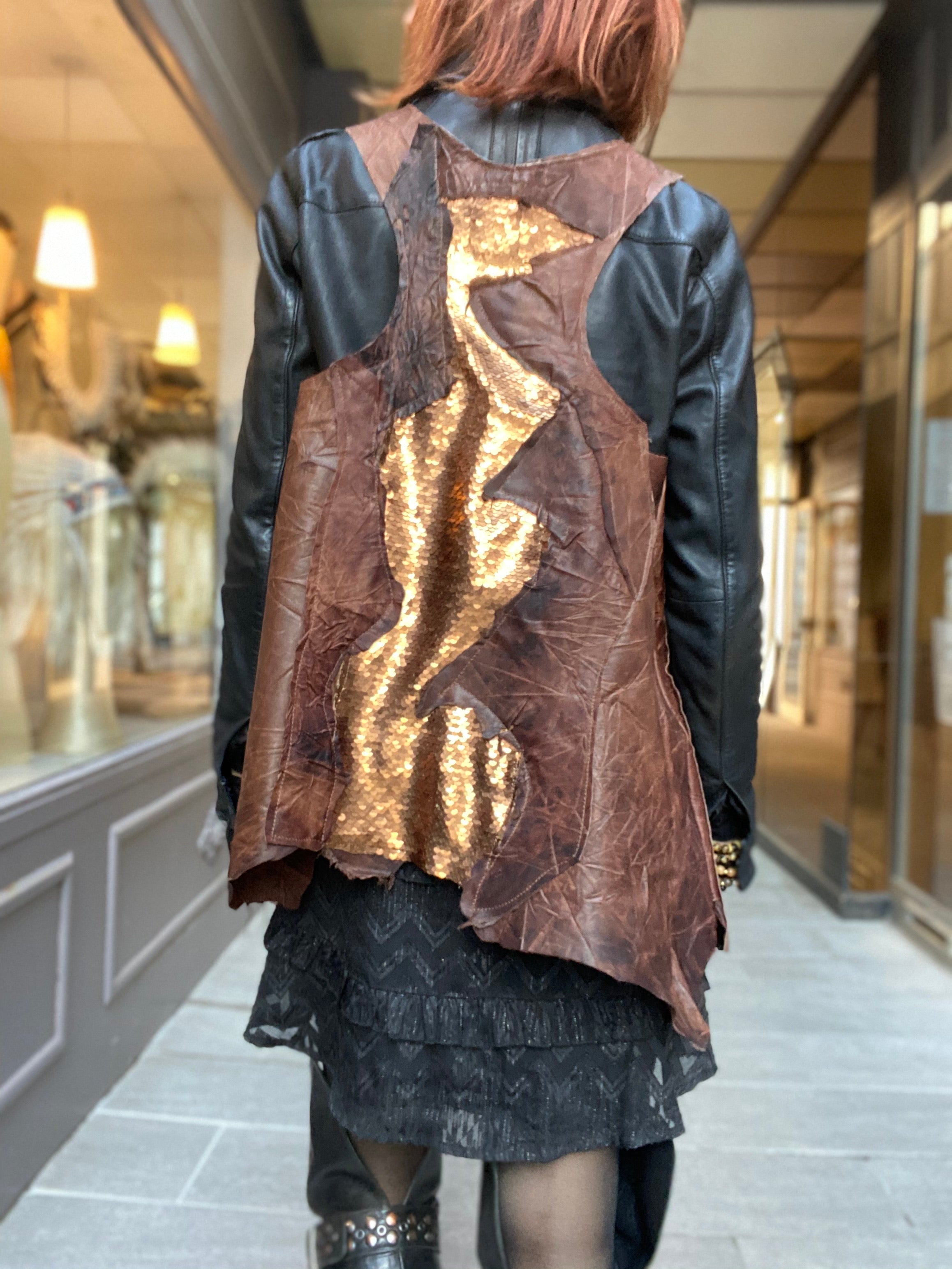 Gilet cuir Glenn Iguan Atypikskin