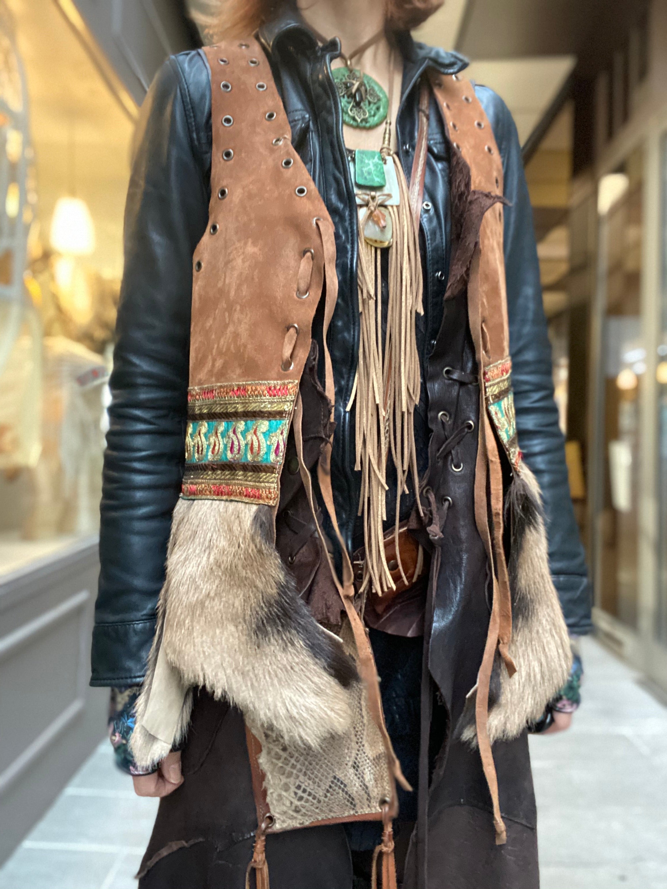 Gilet cuir Tlevla Iguan Atypikskin