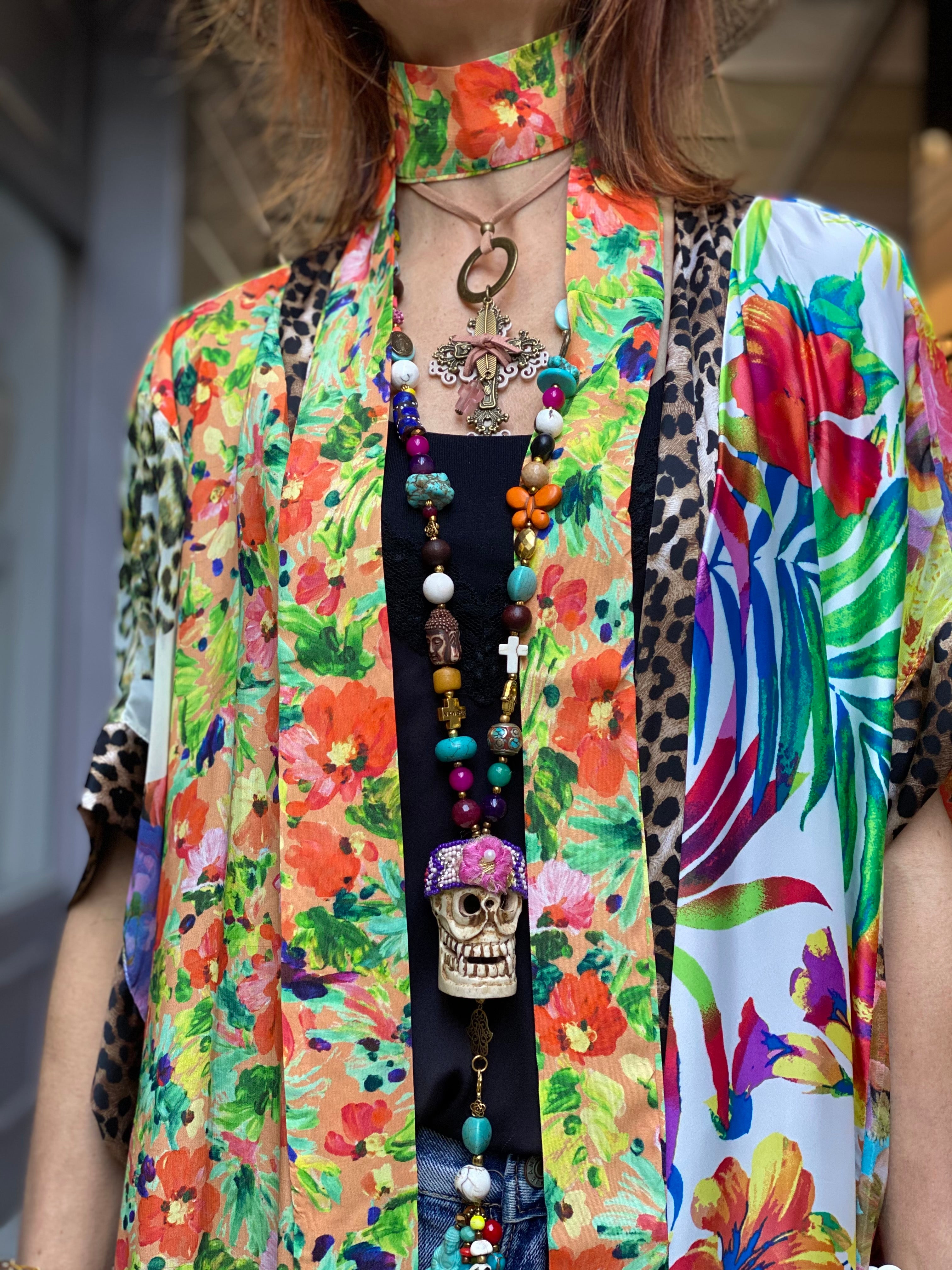 Kimono Long Fleur de Pirate