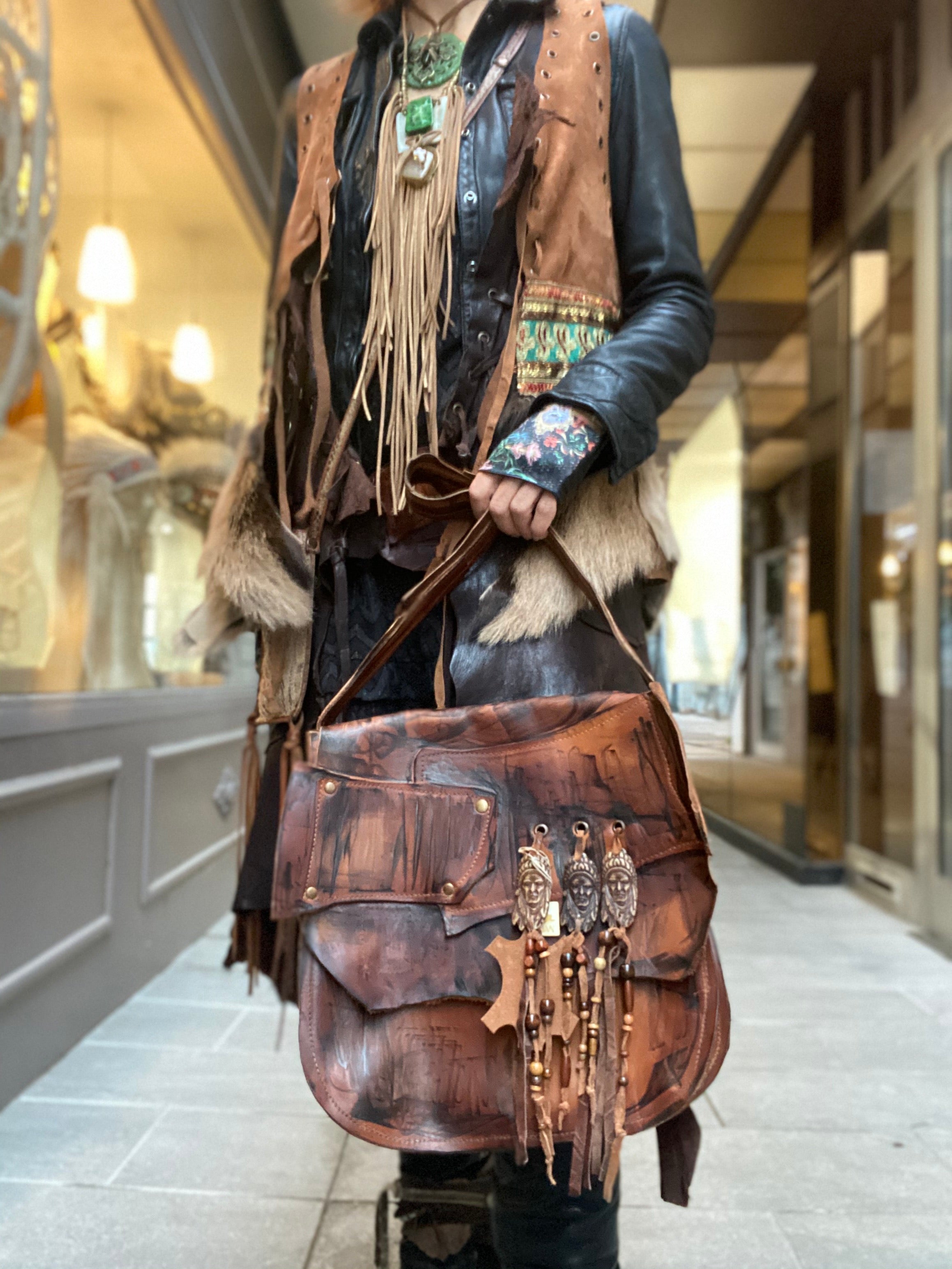 Woodstock Iguan Atypikskin leather bag