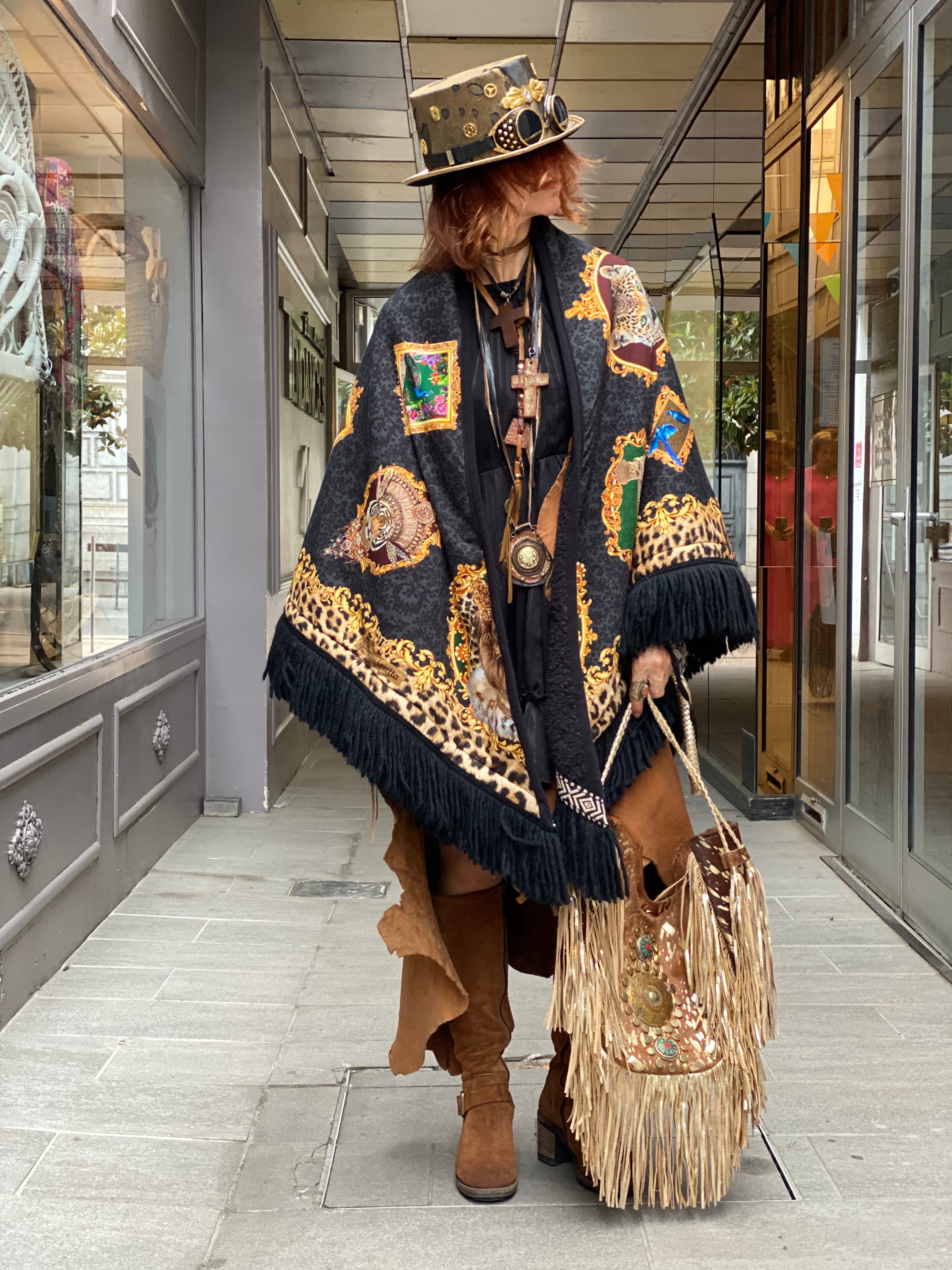 Jungle Art Katherina Loretta Buckle Poncho