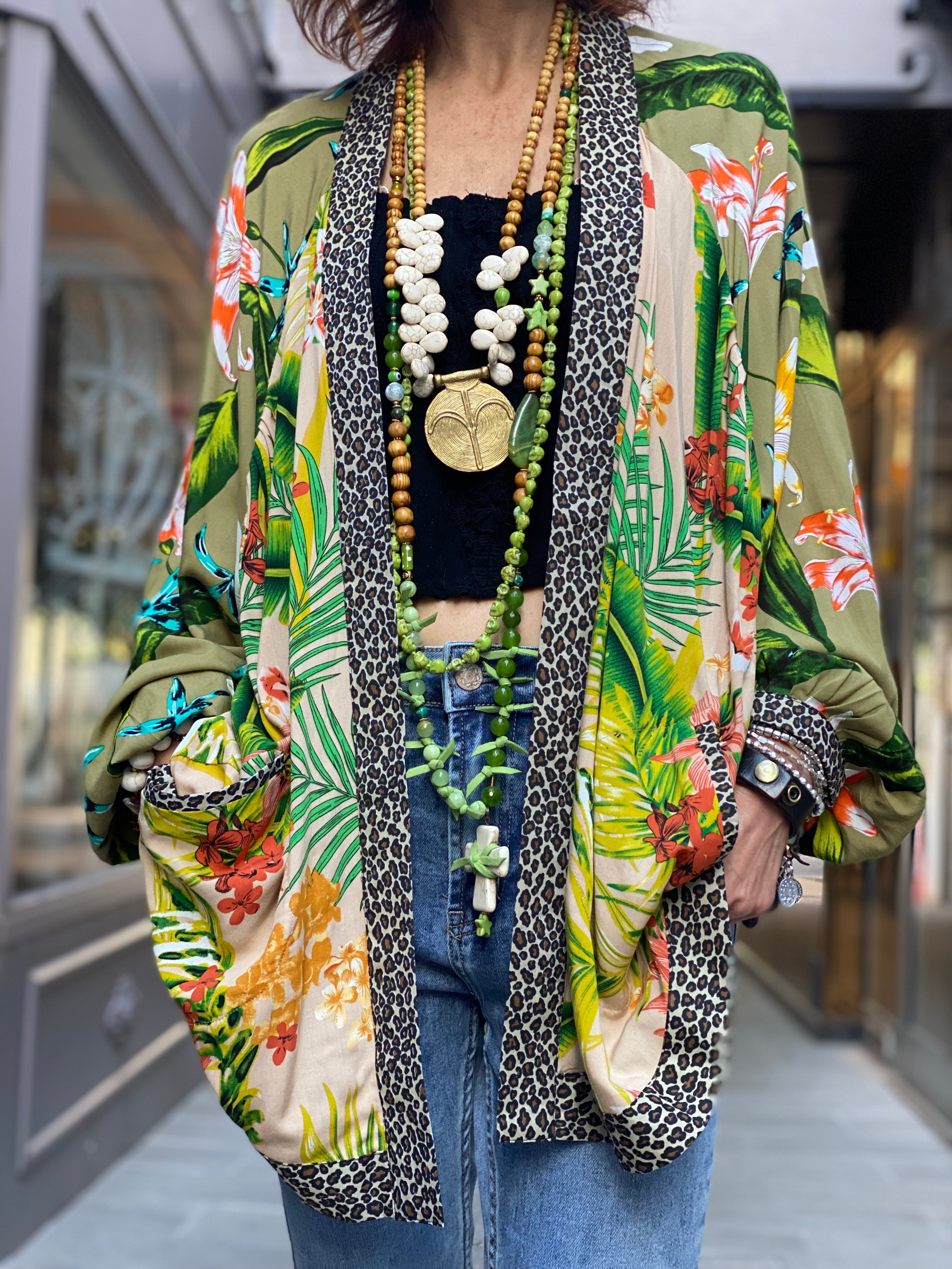 Pirate Flower Short Kimono